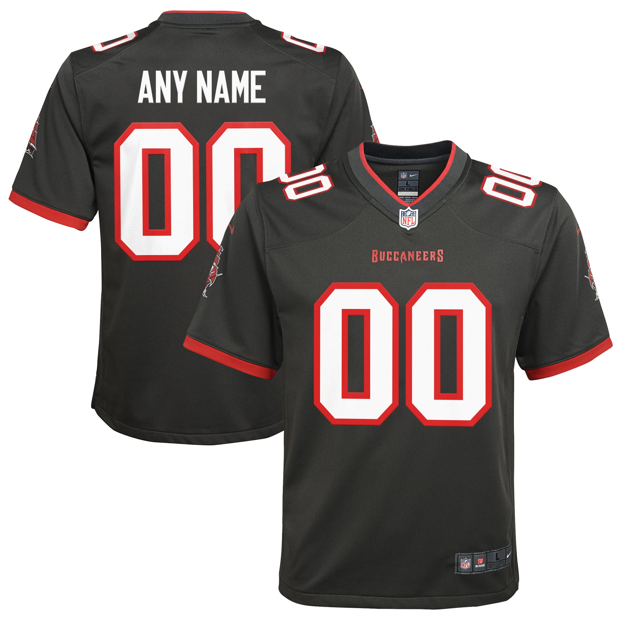 Tampa Bay Buccaneers Youth Custom Game Jersey - Pewter - Image 2