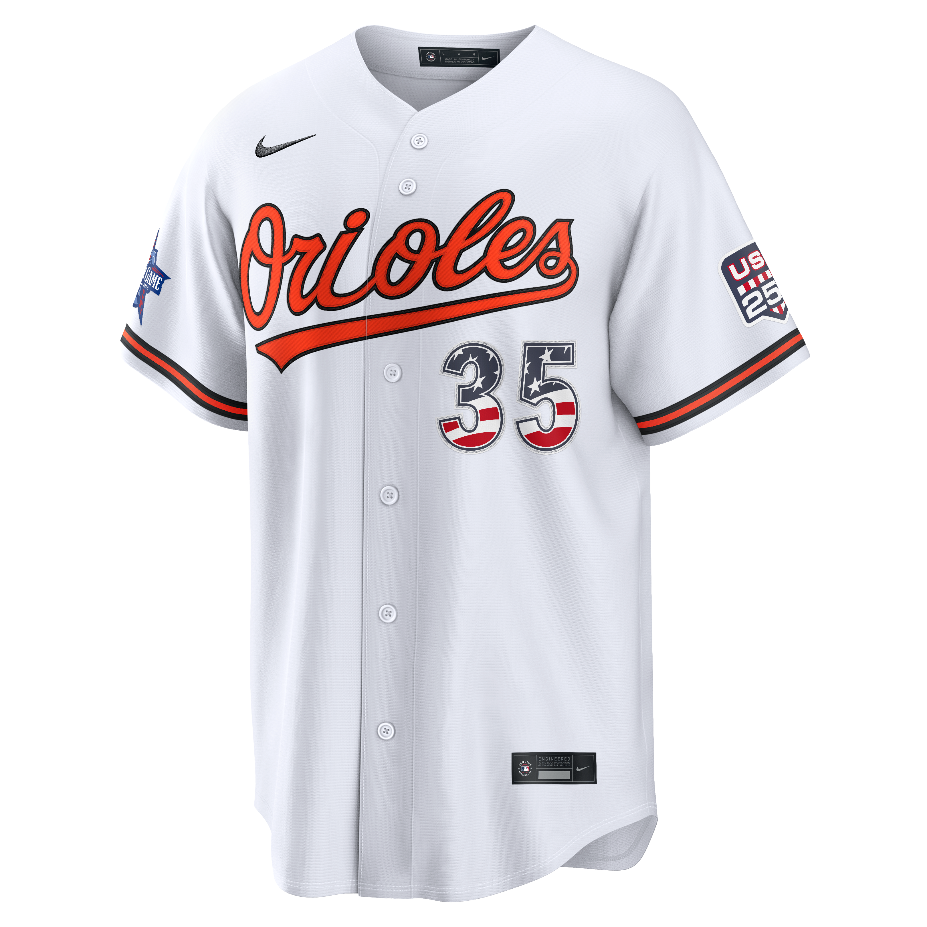 2026 All-Star Edition Stars & Stripes Baltimore Orioles Adley Rutschman White Stadium Jersey - Image 3