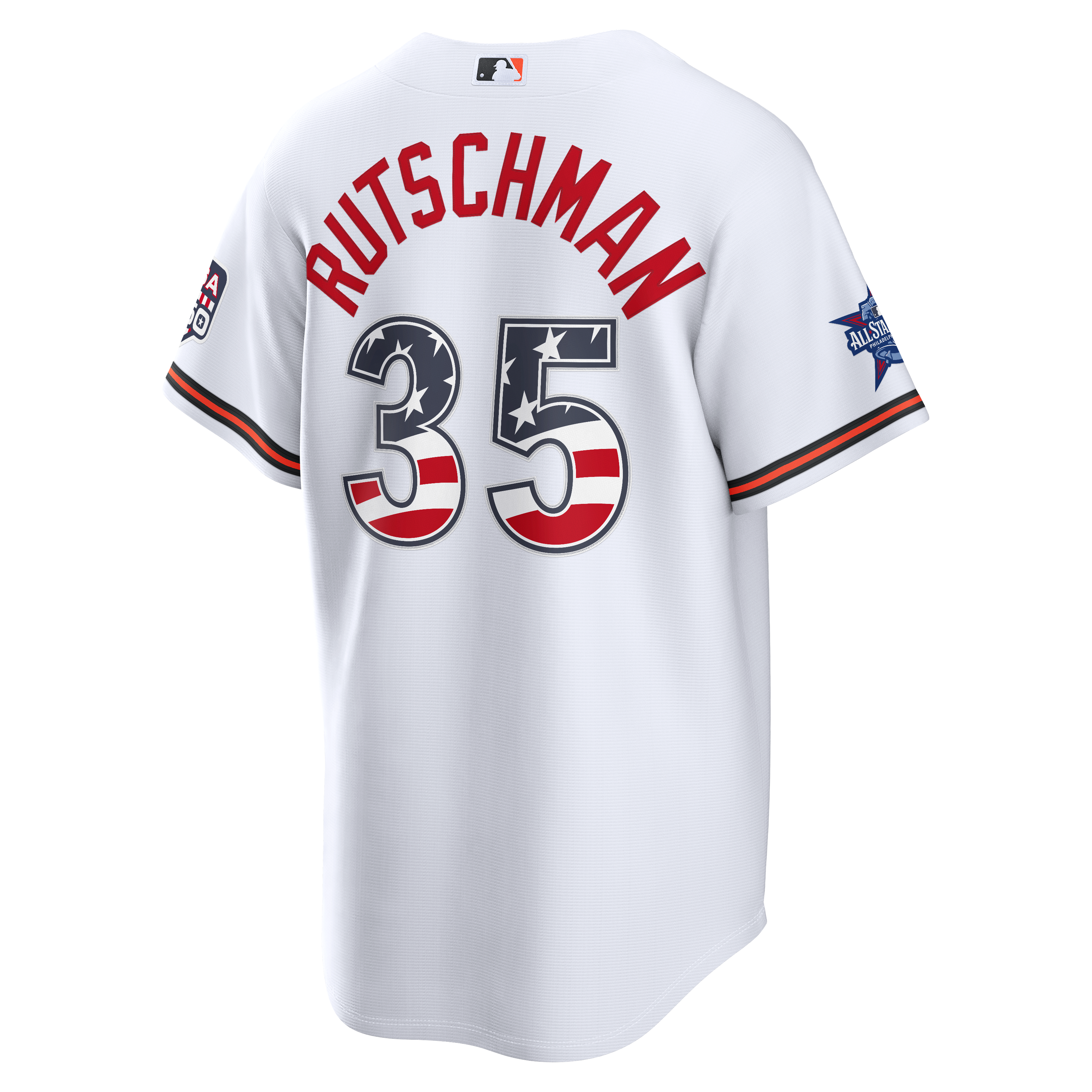 2026 All-Star Edition Stars & Stripes Baltimore Orioles Adley Rutschman White Stadium Jersey - Image 4