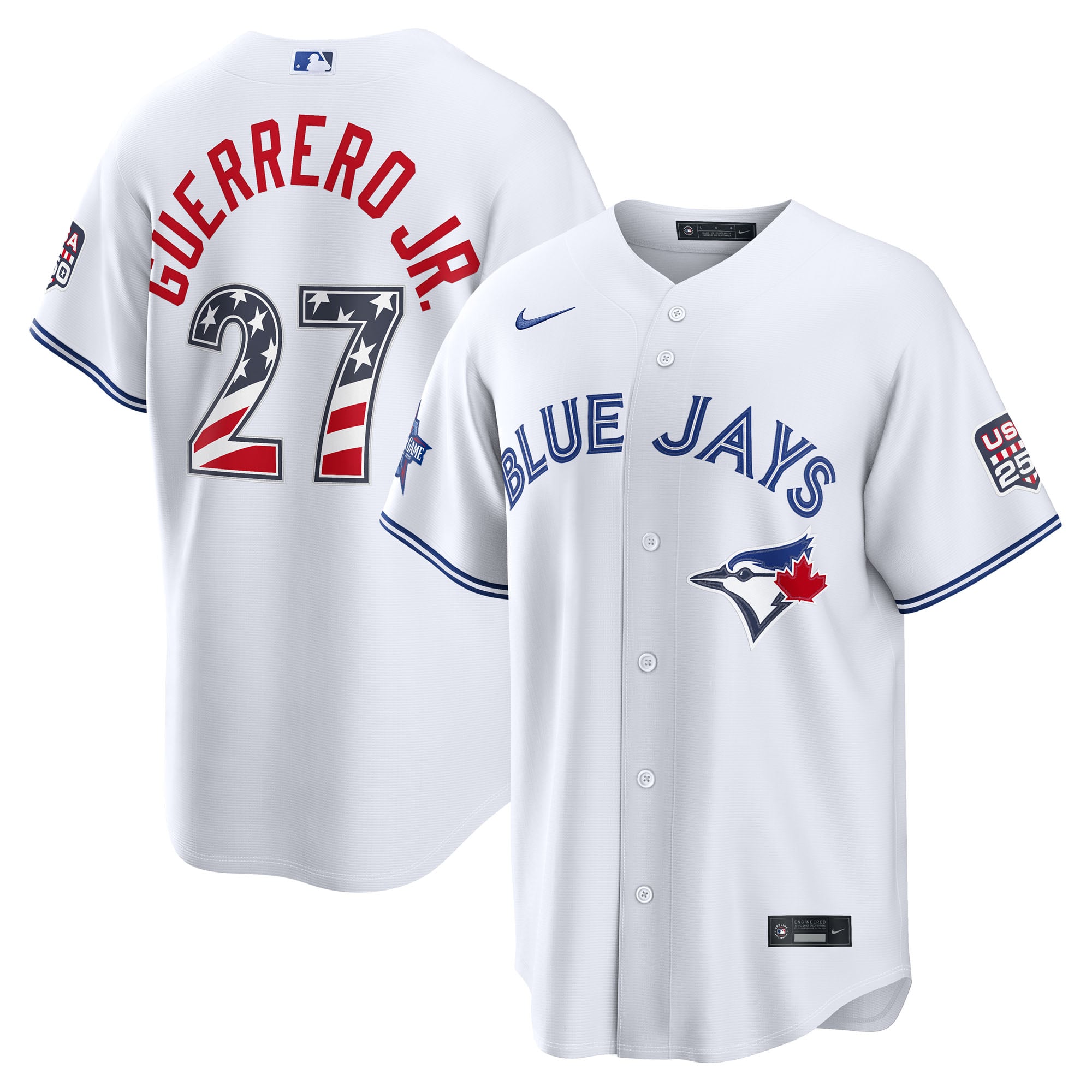 2026 All-Star Edition Stars & Stripes Toronto Blue Jays Vladimir Guerrero Jr. White Stadium Jersey