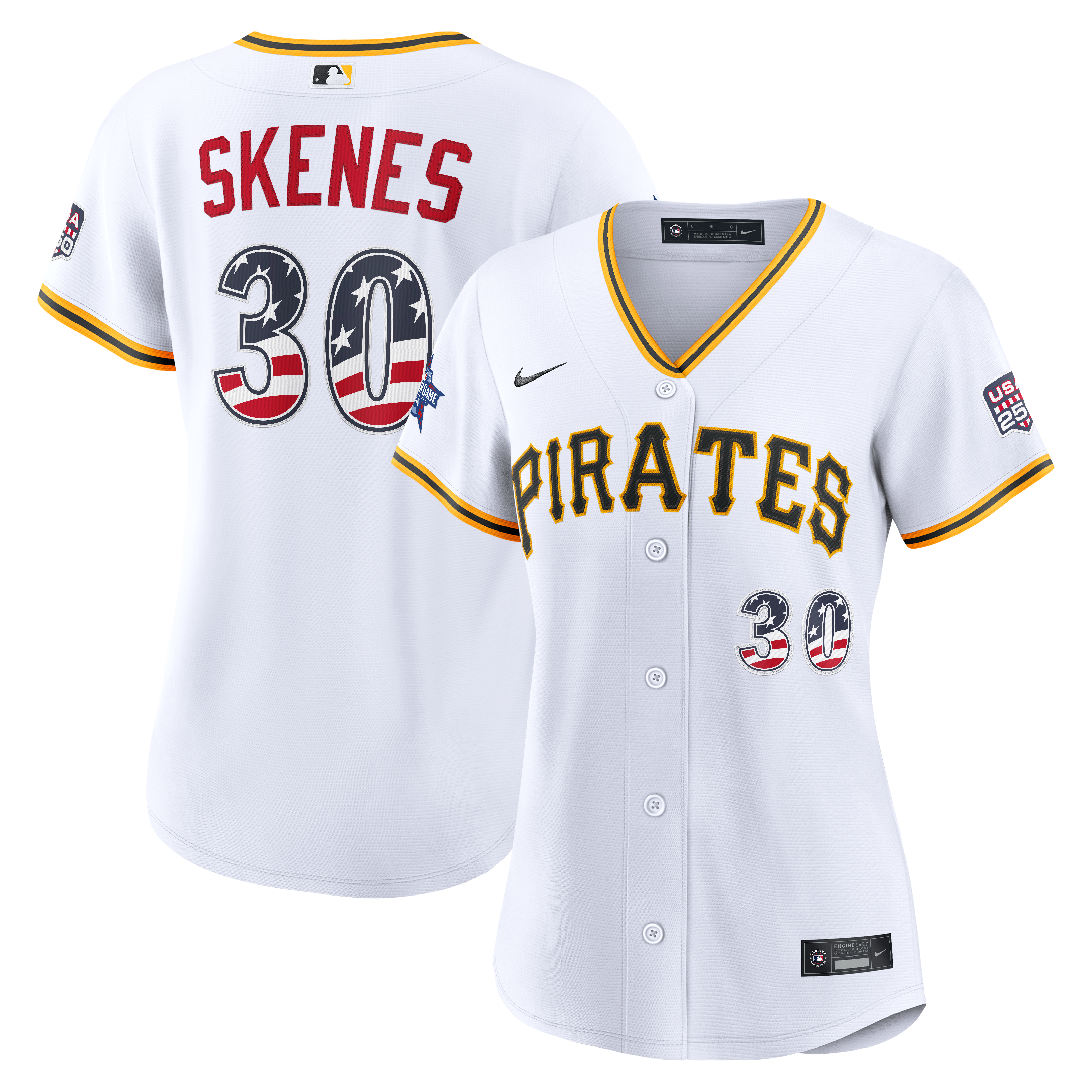2026 All-Star Edition Stars & Stripes Women's Pittsburgh Pirates Paul Skenes White Stadium Jersey