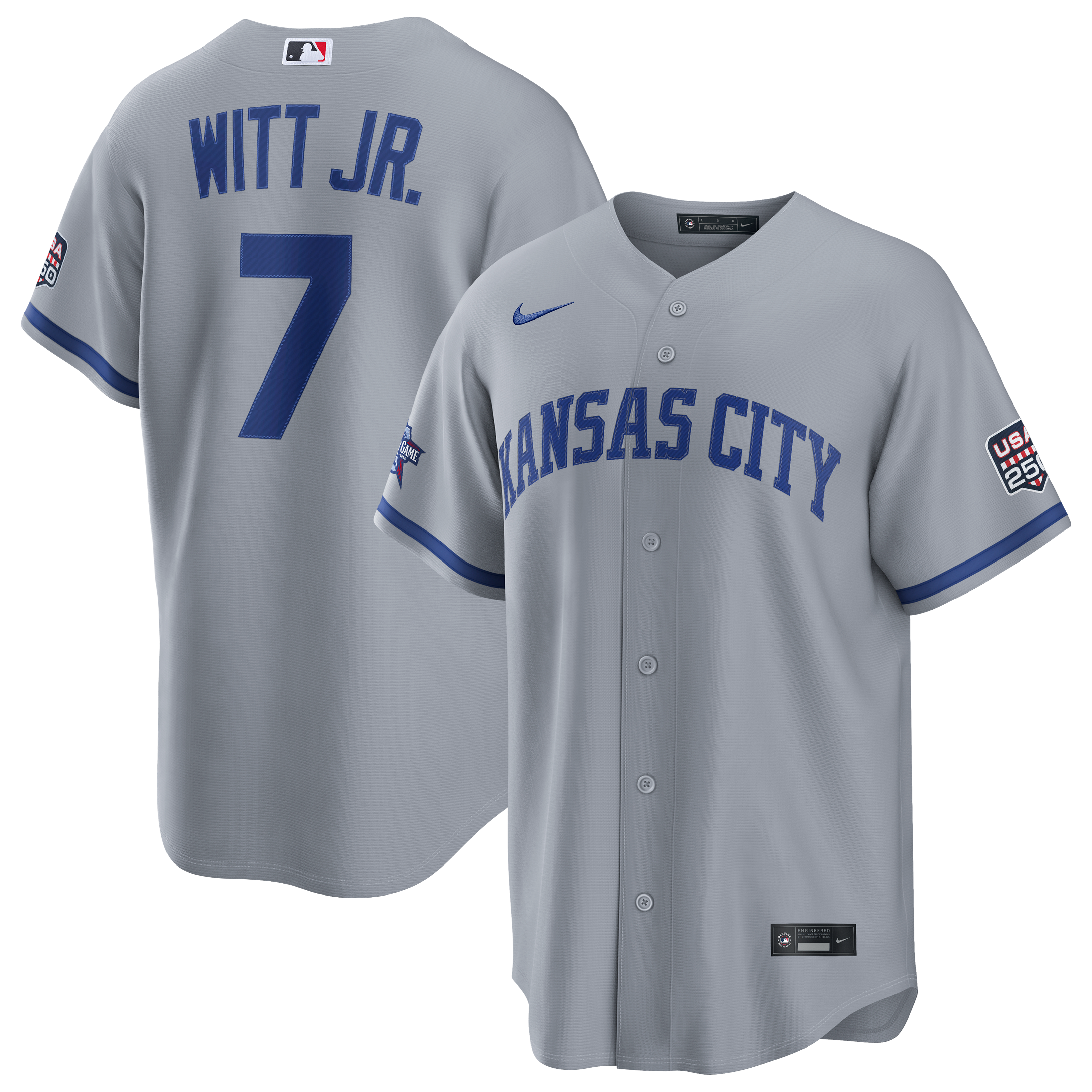 2026 All-Star Game Kansas City Royals Bobby Witt Jr. Gray Jersey - Image 2