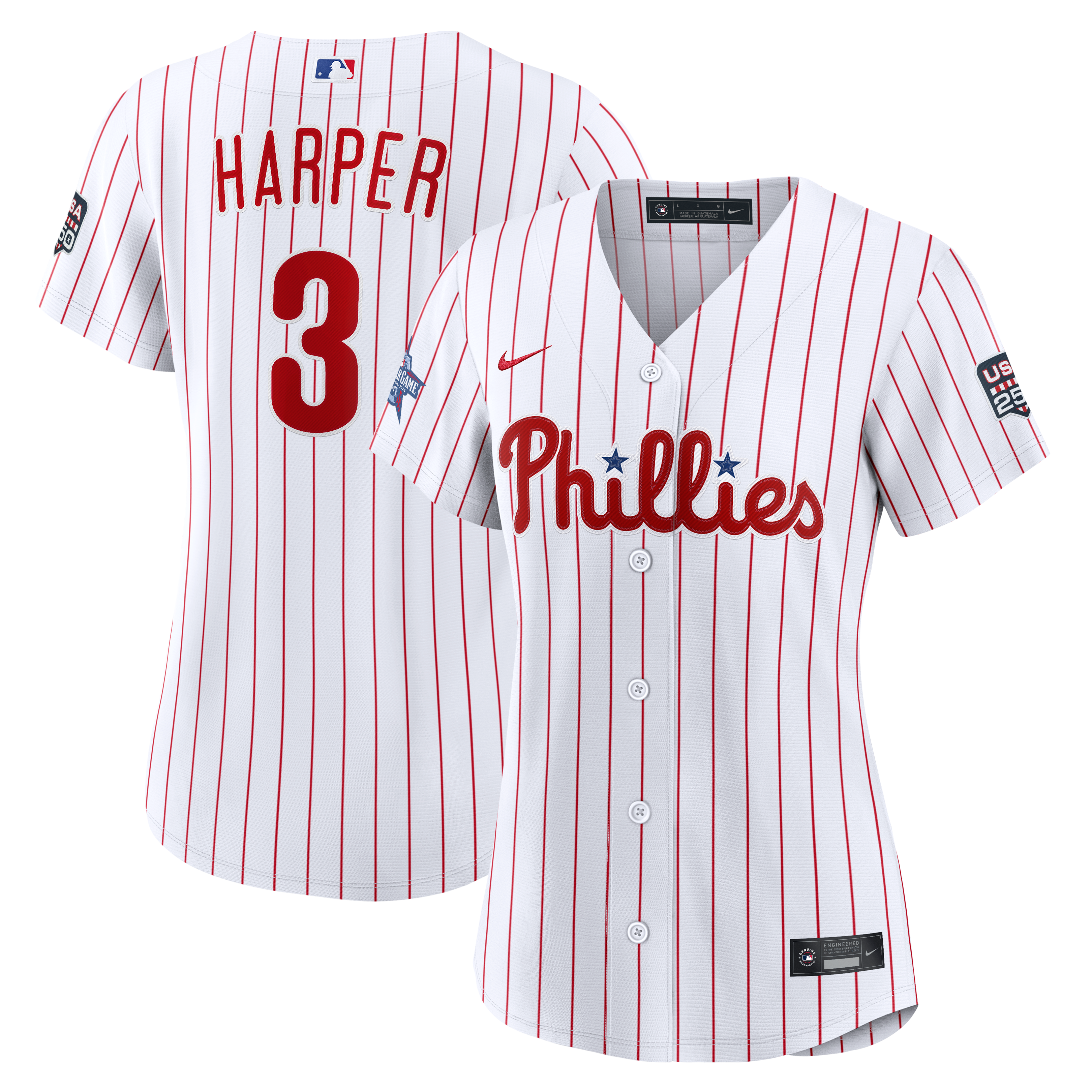 2026 All-Star Game Women's Philadelphia Phillies Bryce Harper White Jersey - Image 2
