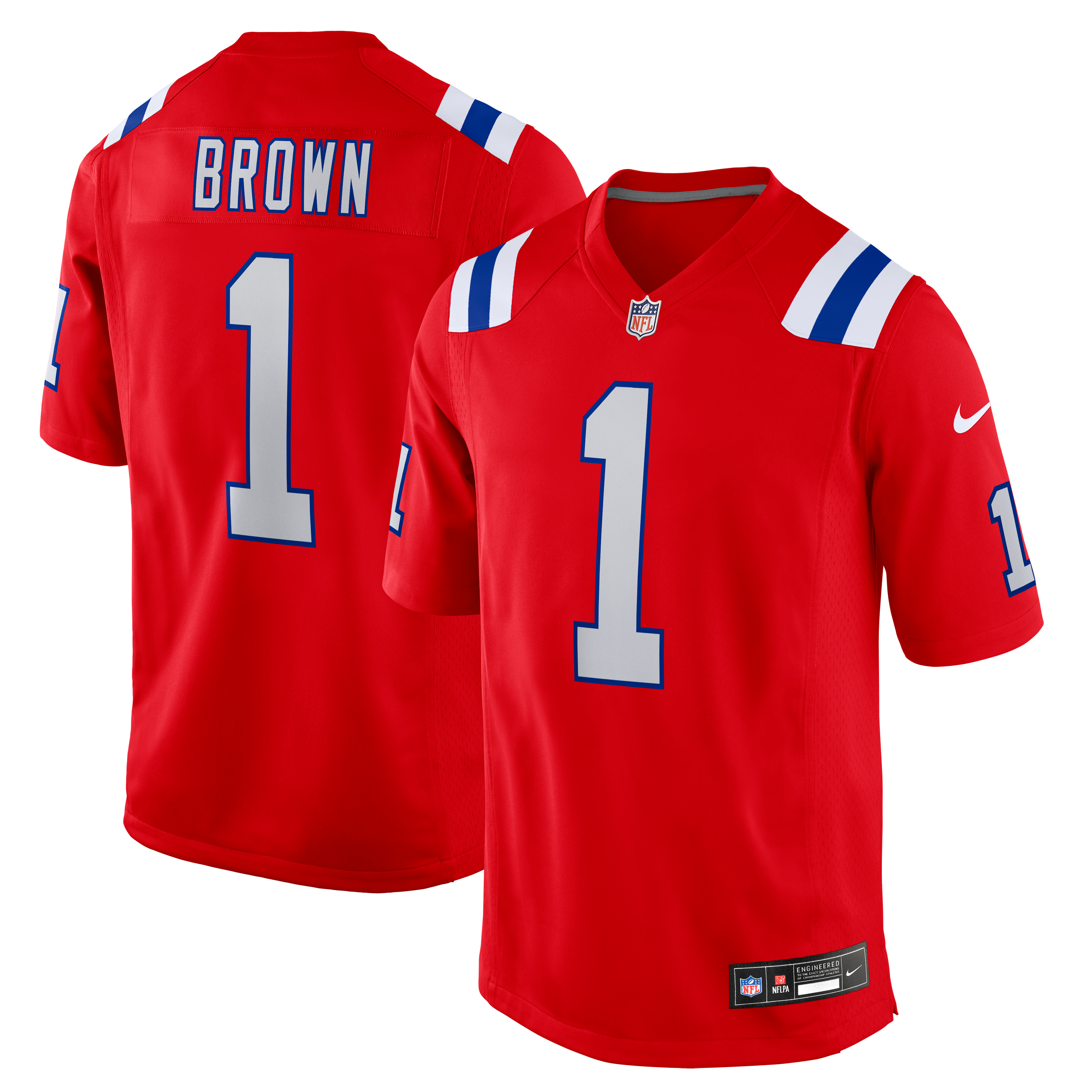 A.J. Brown New England Patriots Team Game Jersey - Red