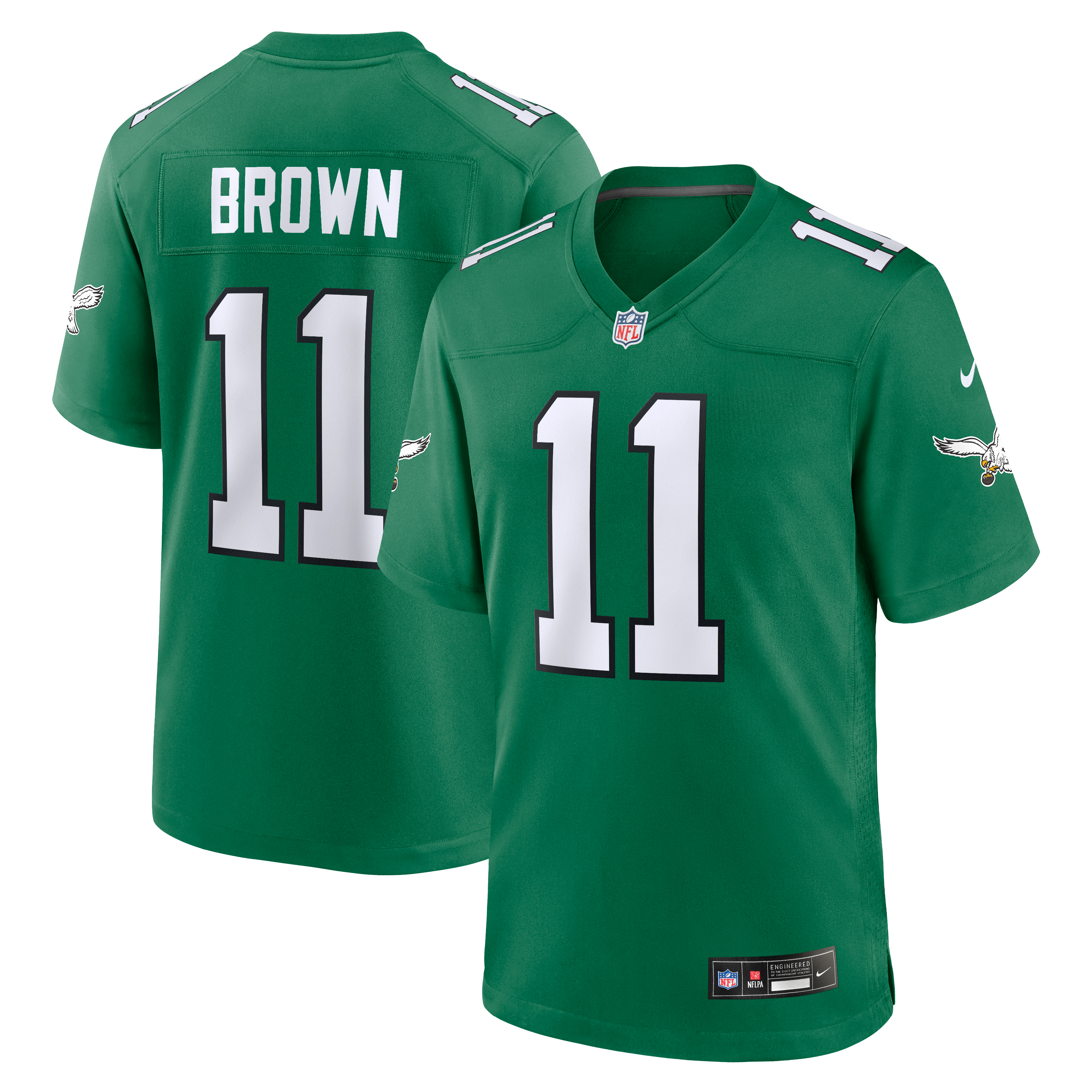 A.J. Brown Philadelphia Eagles Alternate Game Player Jersey - Kelly Green - Image 2