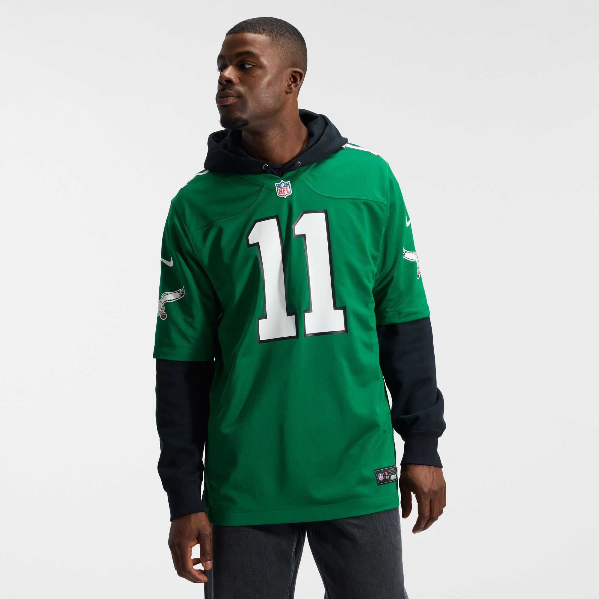 A.J. Brown Philadelphia Eagles Alternate Game Player Jersey - Kelly Green - Image 4