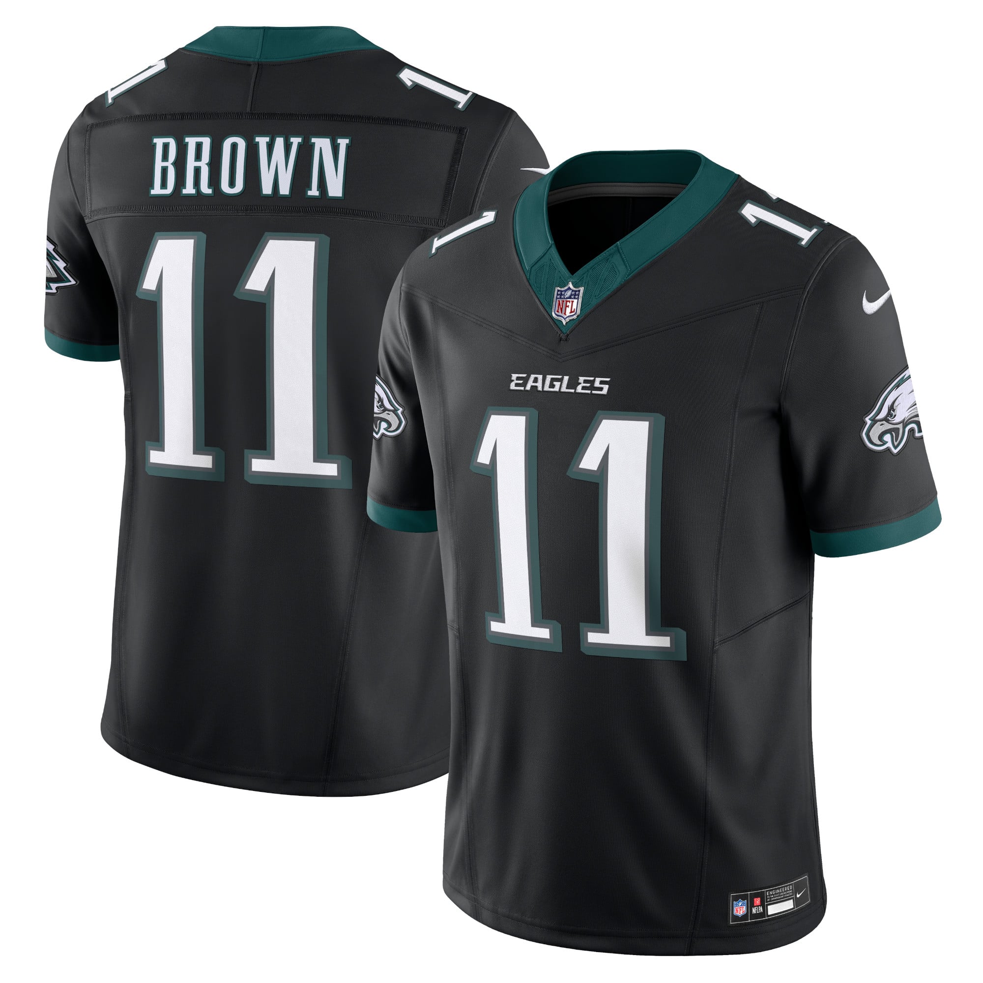 A.J. Brown Philadelphia Eagles Alternate Vapor F.U.S.E. Limited Jersey - Black - Image 2