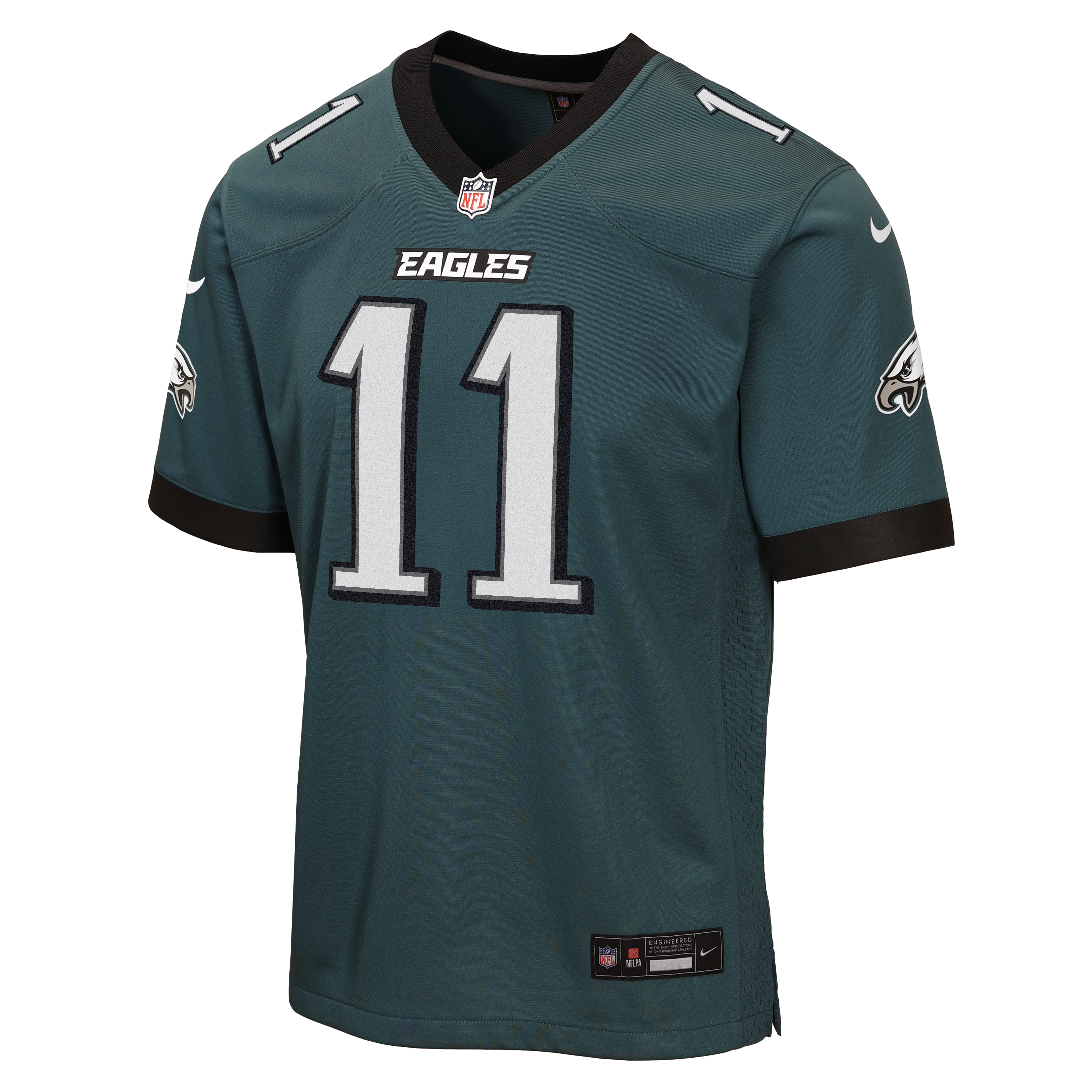 A.J. Brown Philadelphia Eagles Youth Team Game Jersey - Midnight Green - Image 3