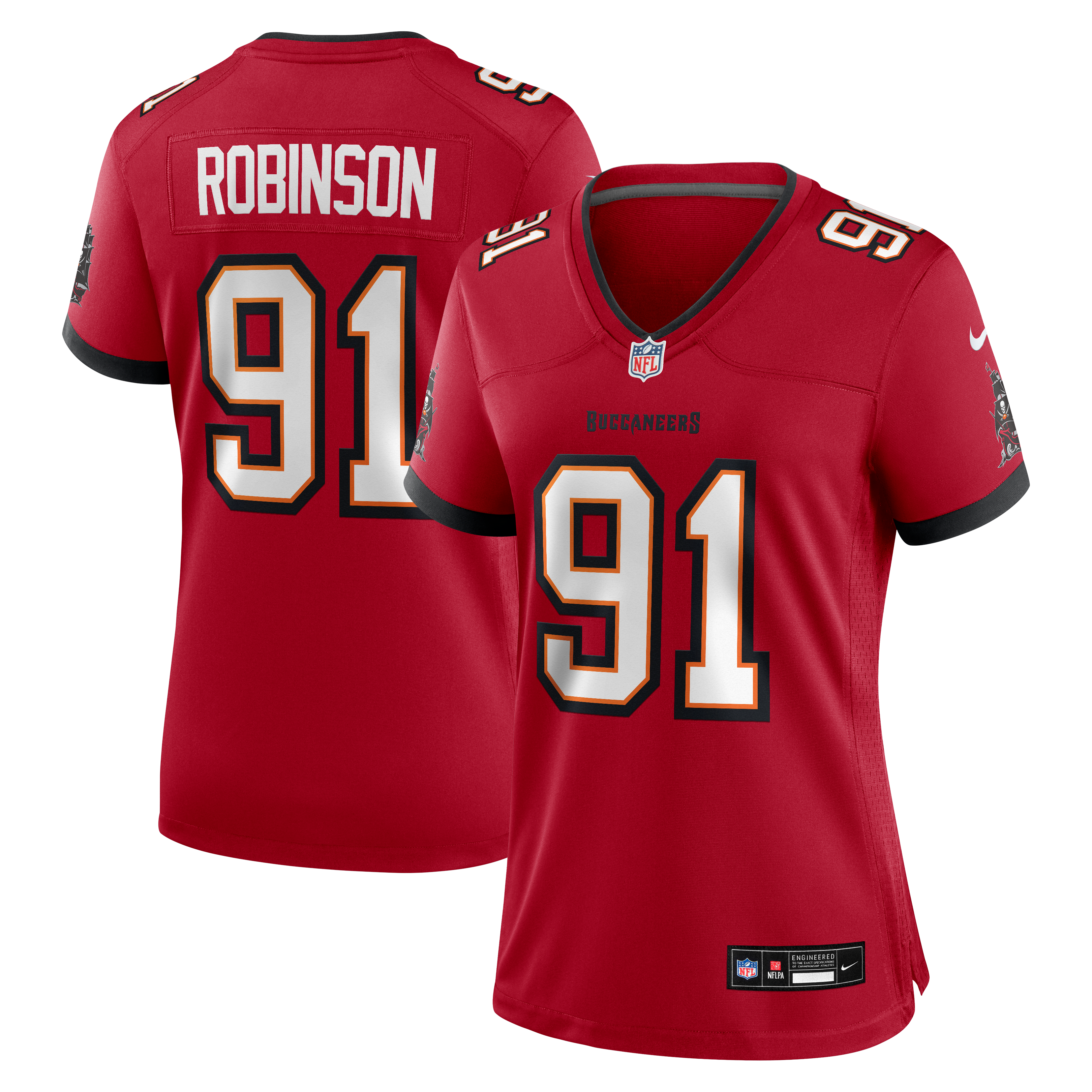A'Shawn Robinson Tampa Bay Buccaneers Women's Team Game Jersey - Red - Image 2