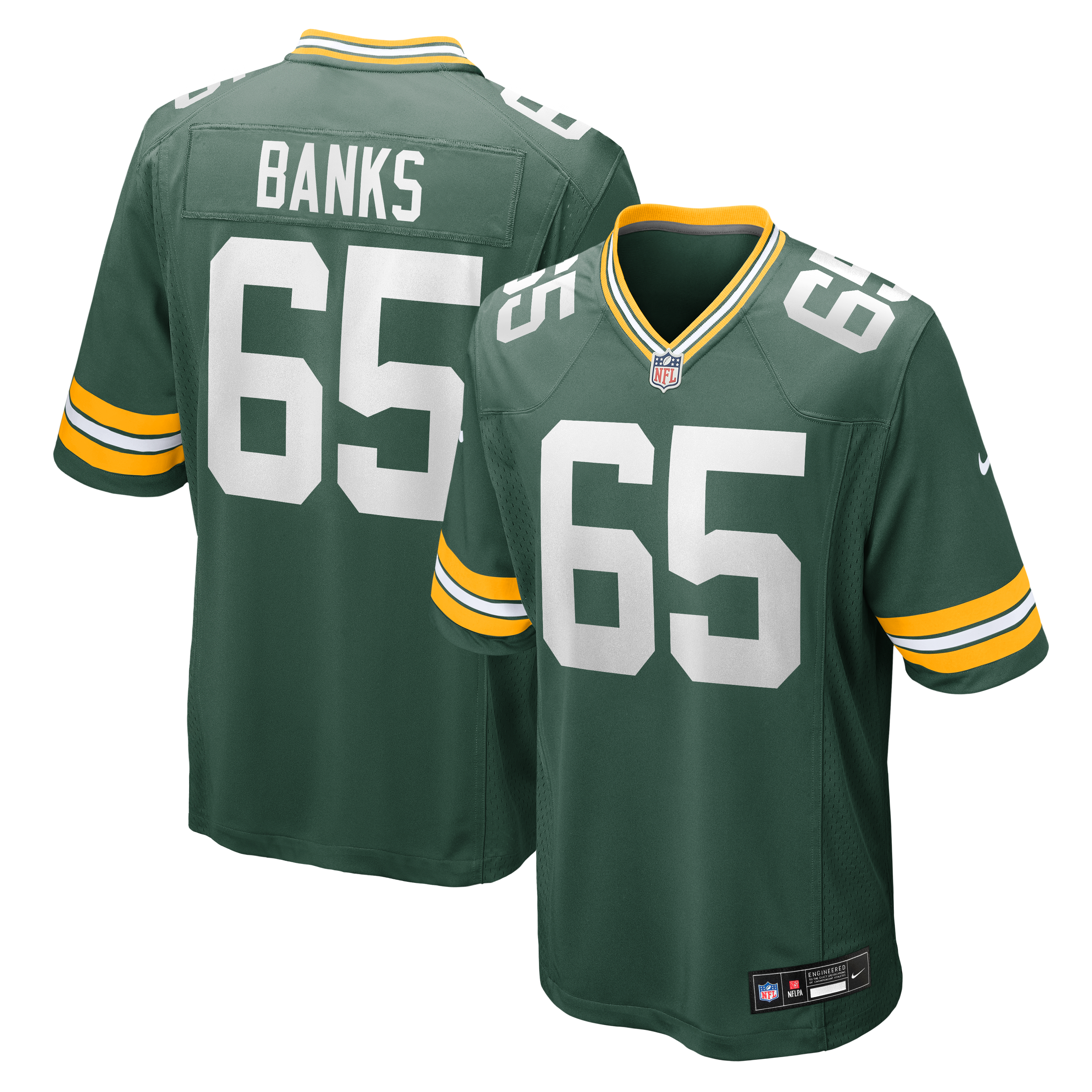 Aaron Banks Green Bay Packers Team Game Jersey - Green - Image 2