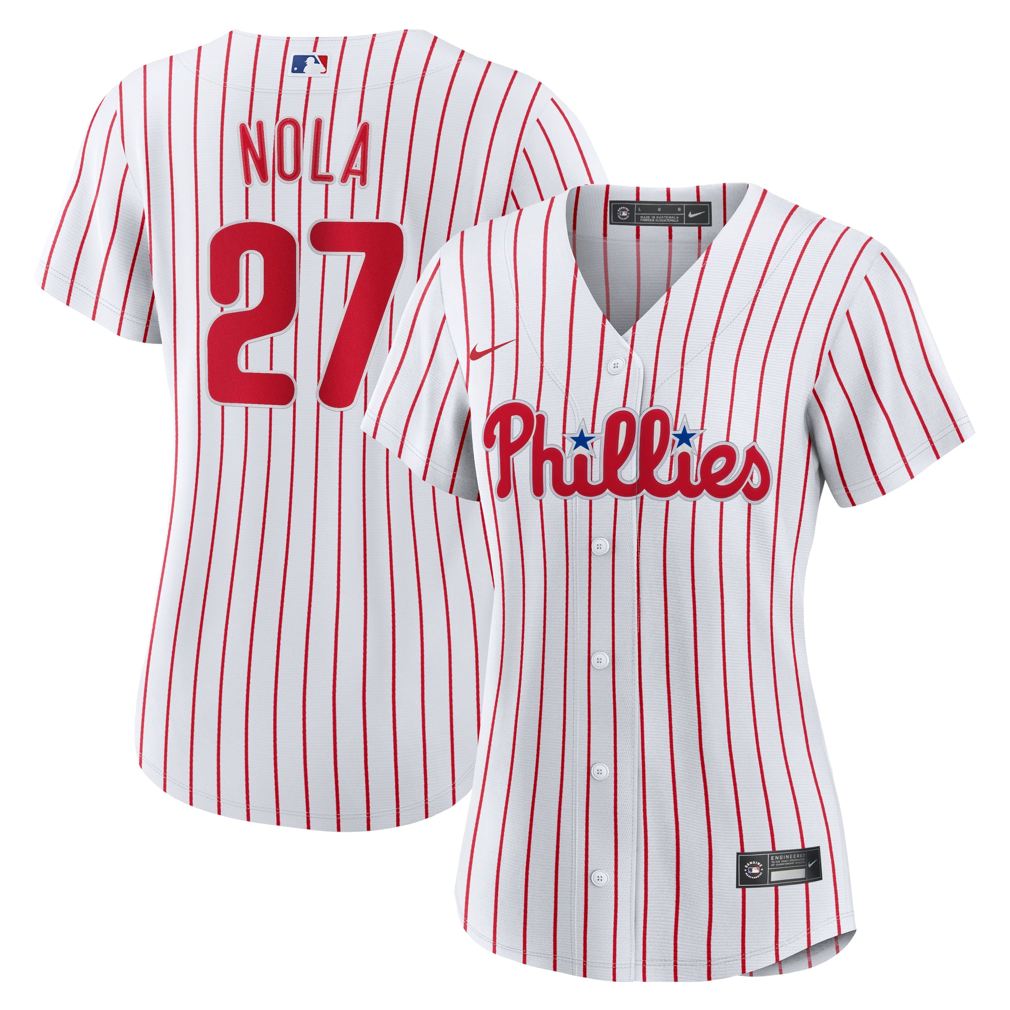 Aaron Nola Philadelphia Phillies Women's Home Jersey - White - Image 2