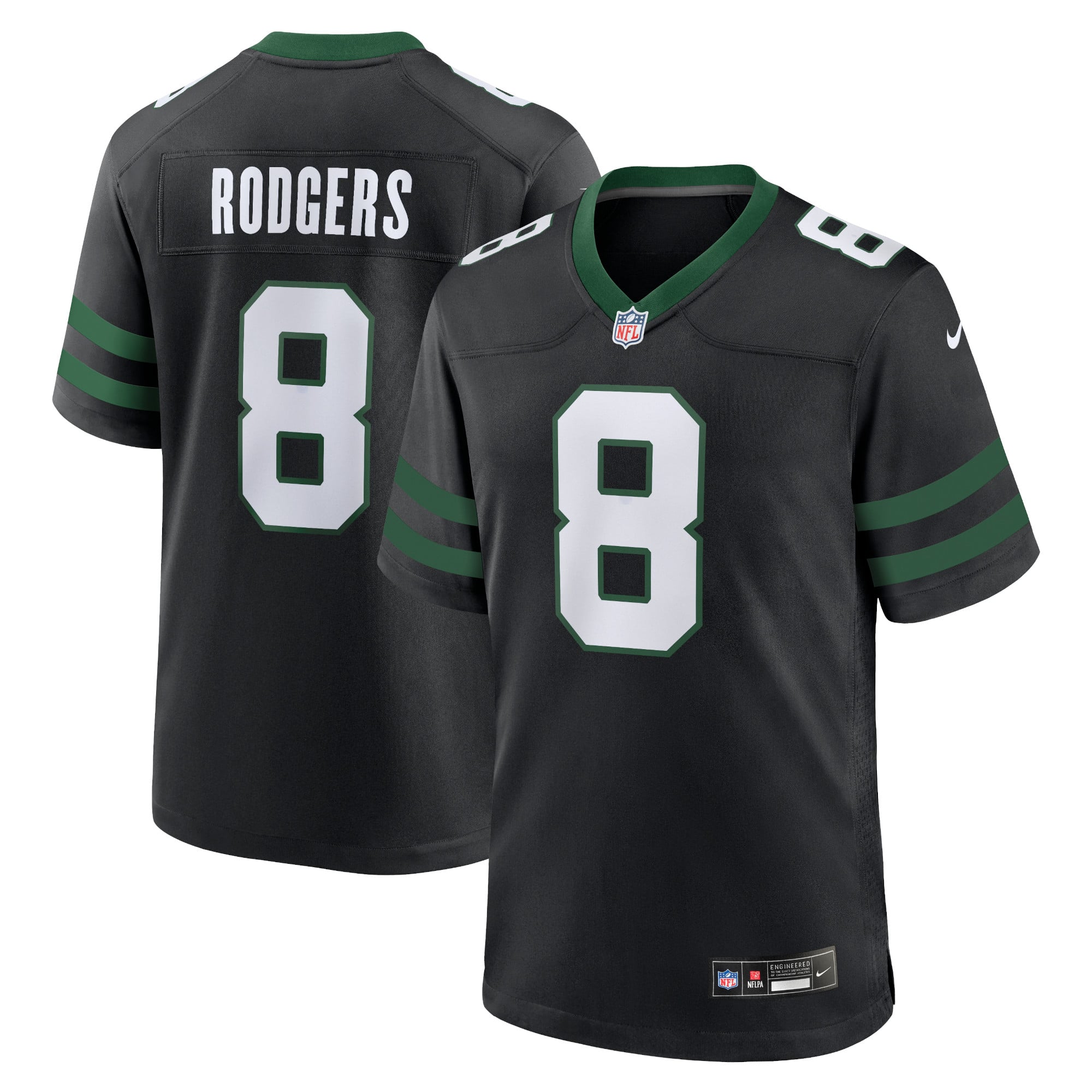 Aaron Rodgers New York Jets Alternate Game Jersey - Legacy Black - Image 2