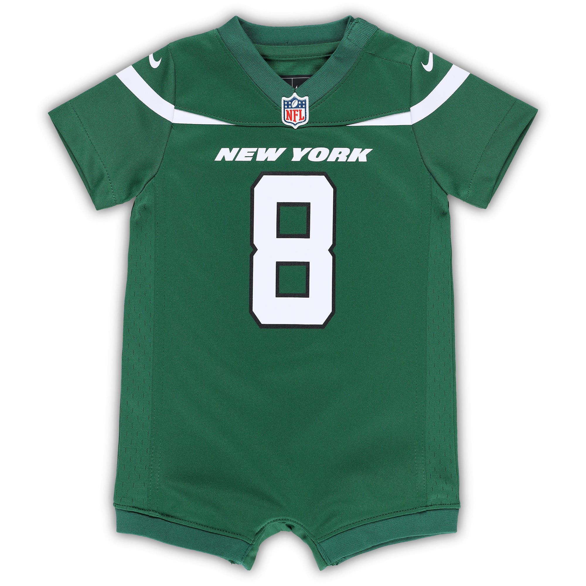 Aaron Rodgers New York Jets Newborn & Infant Game Romper Jersey - Green - Image 3