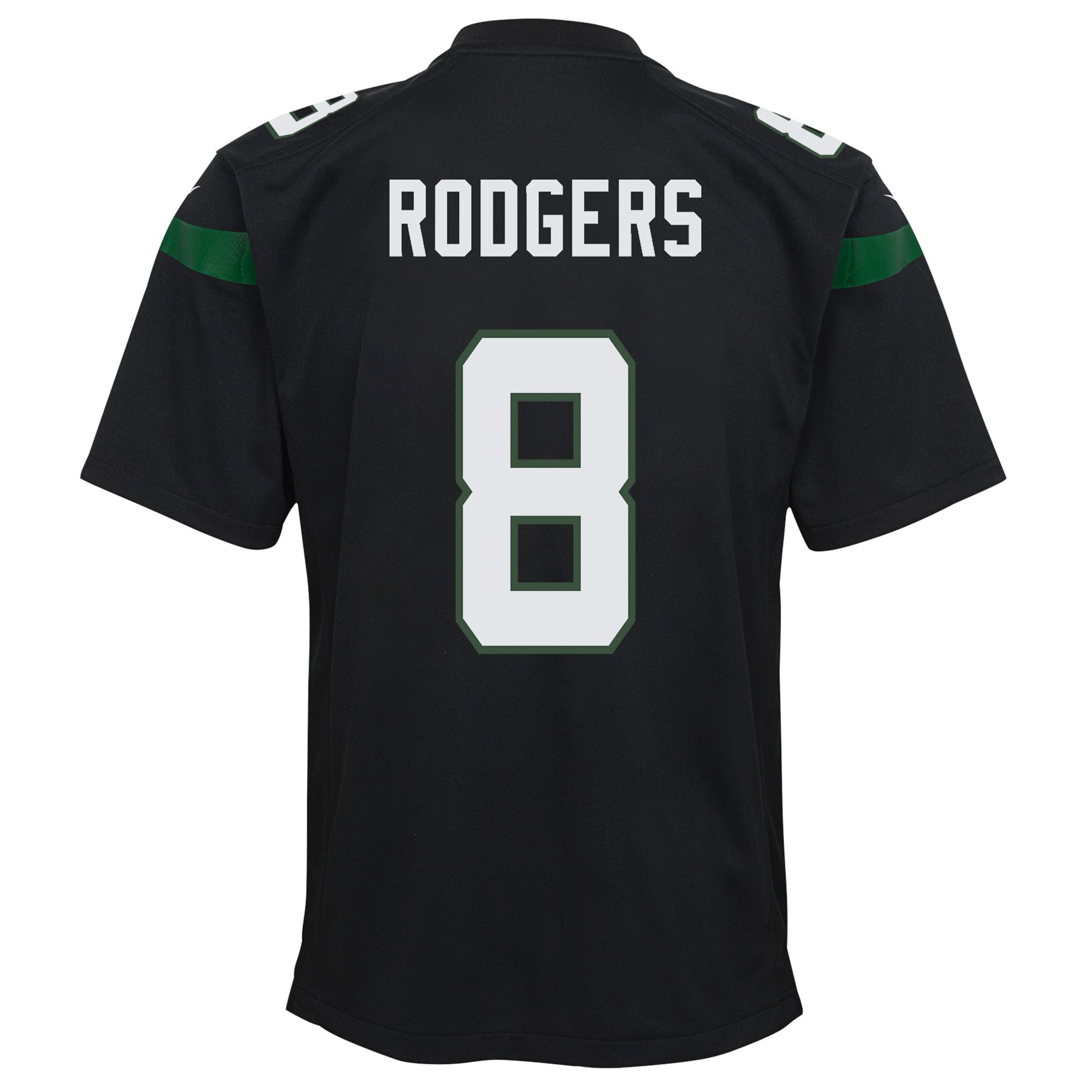 Aaron Rodgers New York Jets Youth Game Jersey - Gotham Green - Black - Image 3