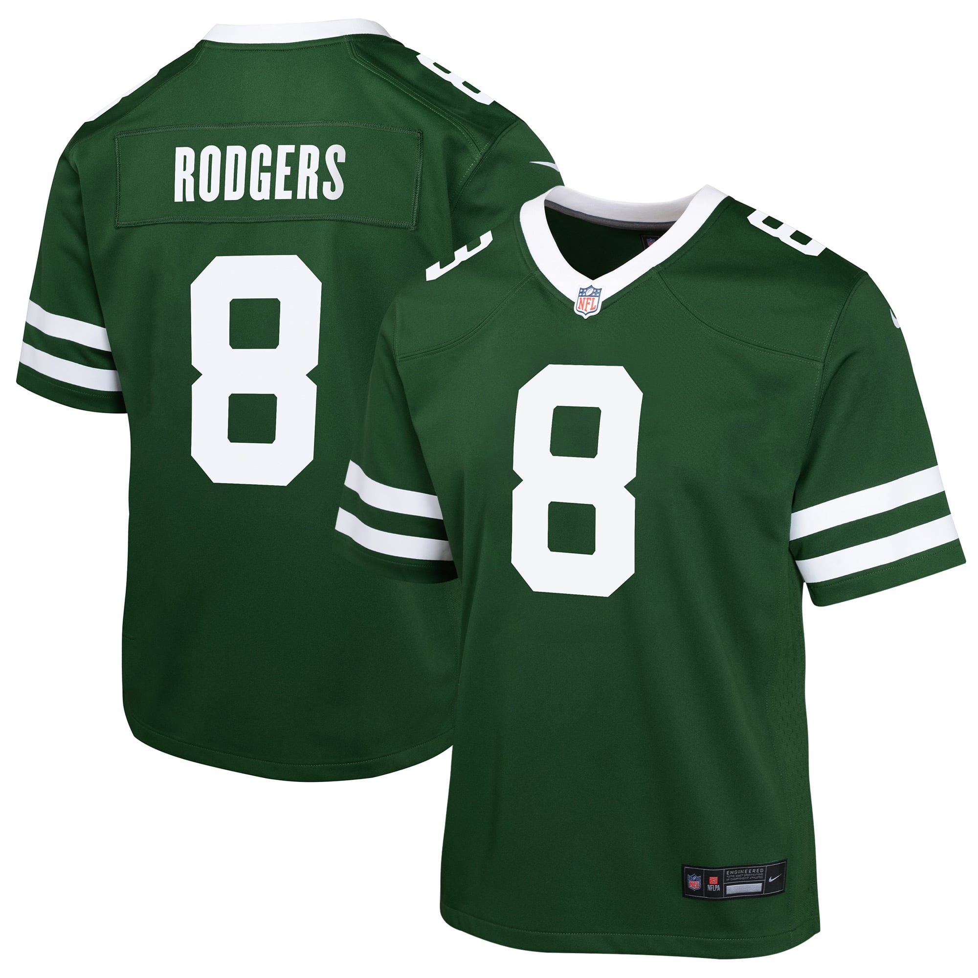 Aaron Rodgers New York Jets Youth Game Jersey - Gotham Green - Green
