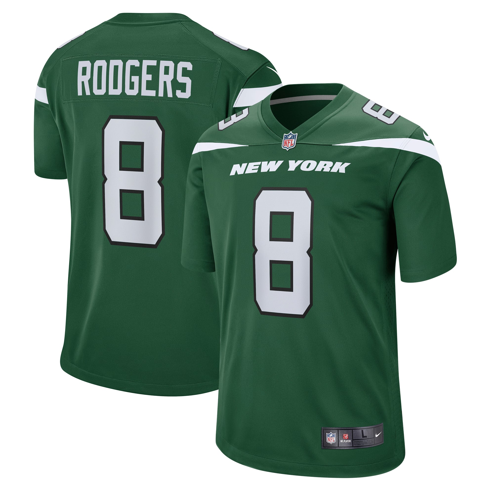 Aaron Rodgers New York Jets Youth Game Jersey - Gotham Green - Green - Image 2