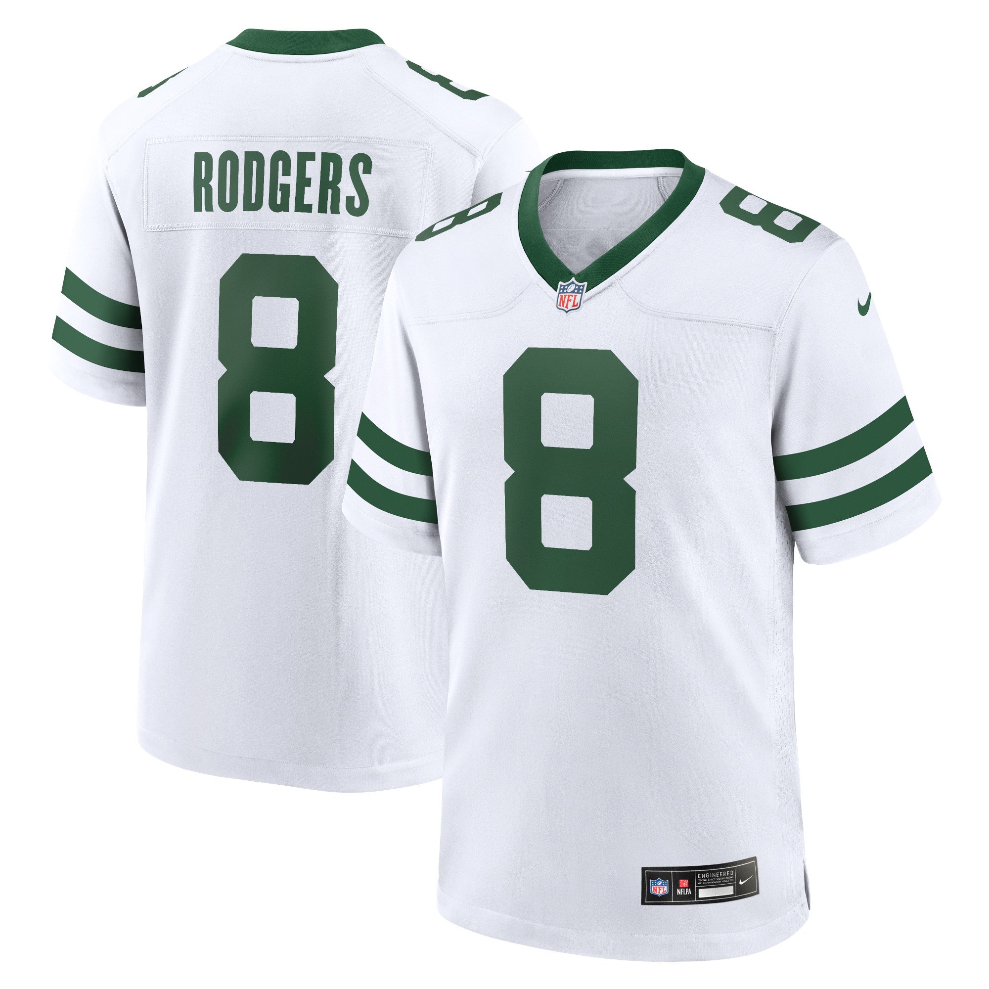 Aaron Rodgers New York Jets Youth Game Jersey - Gotham Green - White - Image 2
