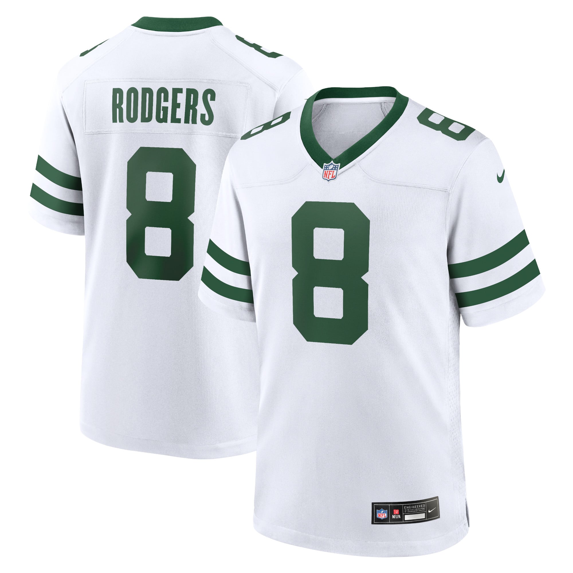 Aaron Rodgers New York Jets Youth Game Jersey - Gotham Green - White