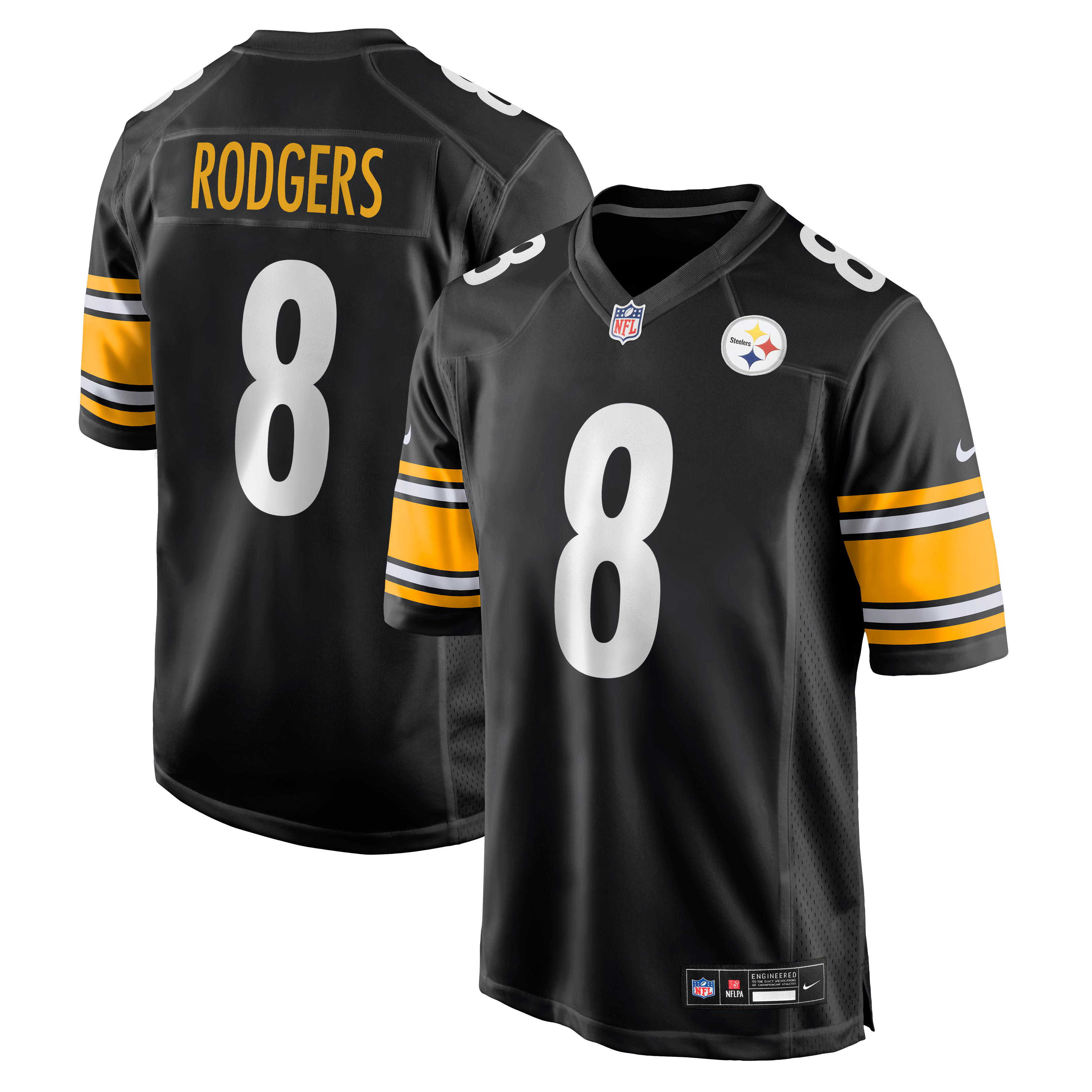 Aaron Rodgers Pittsburgh Steelers Alternate 1933 Throwback Game Jersey - Black - Image 2