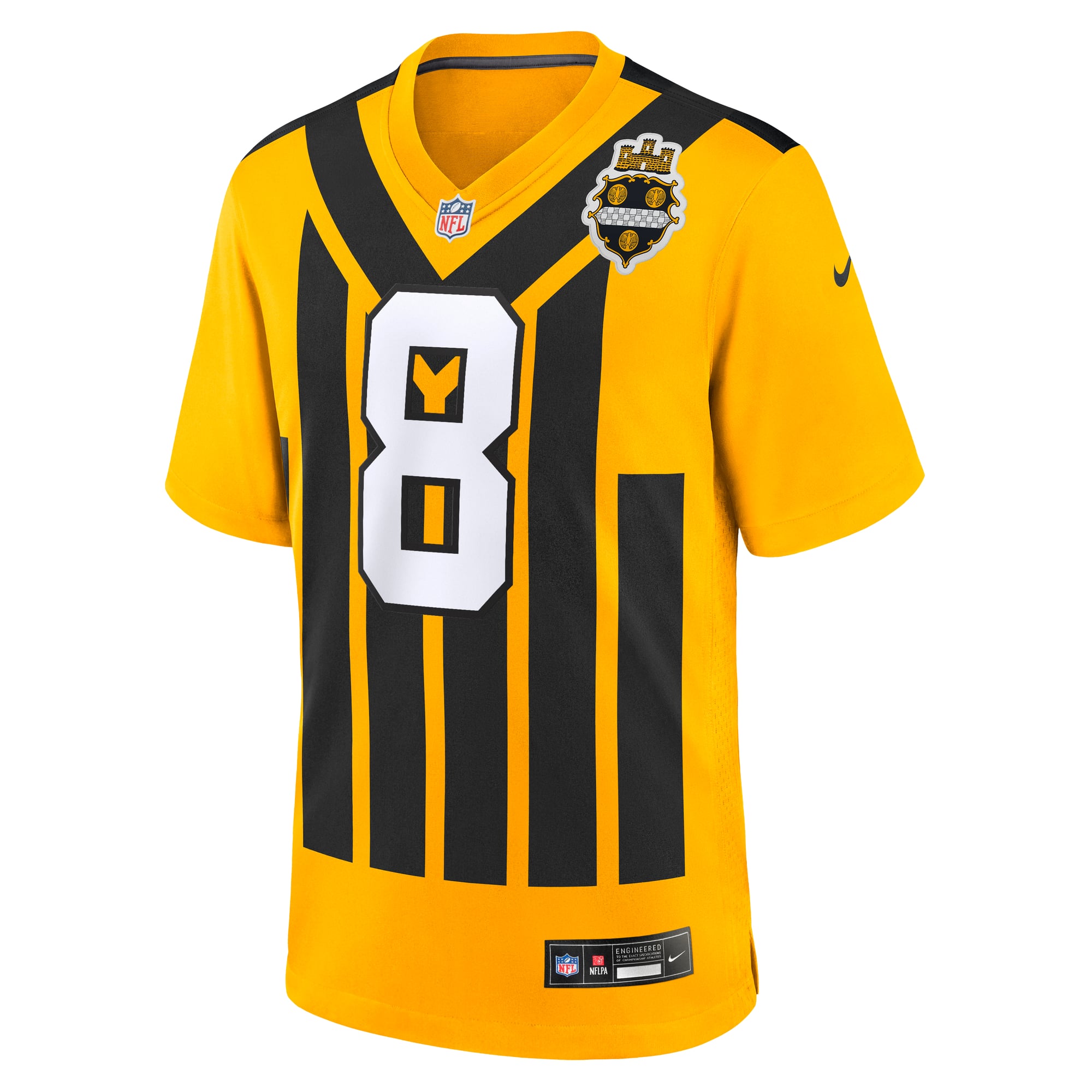Aaron Rodgers Pittsburgh Steelers Alternate 1933 Throwback Game Jersey - Gold - Image 3