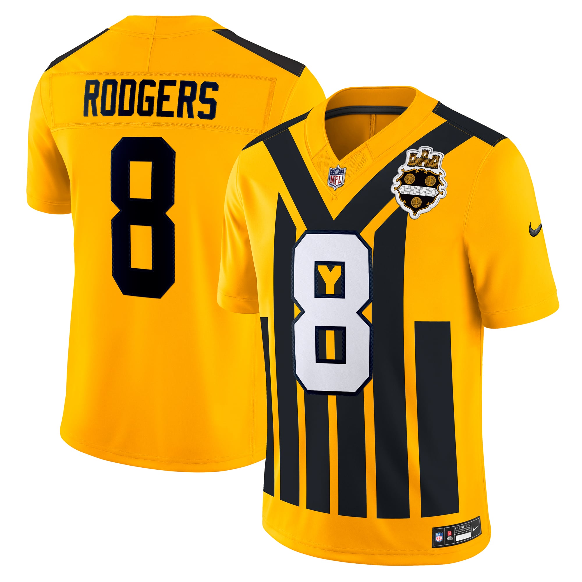 Aaron Rodgers Pittsburgh Steelers Alternate Vapor F.U.S.E. Limited Jersey - Gold - Image 2