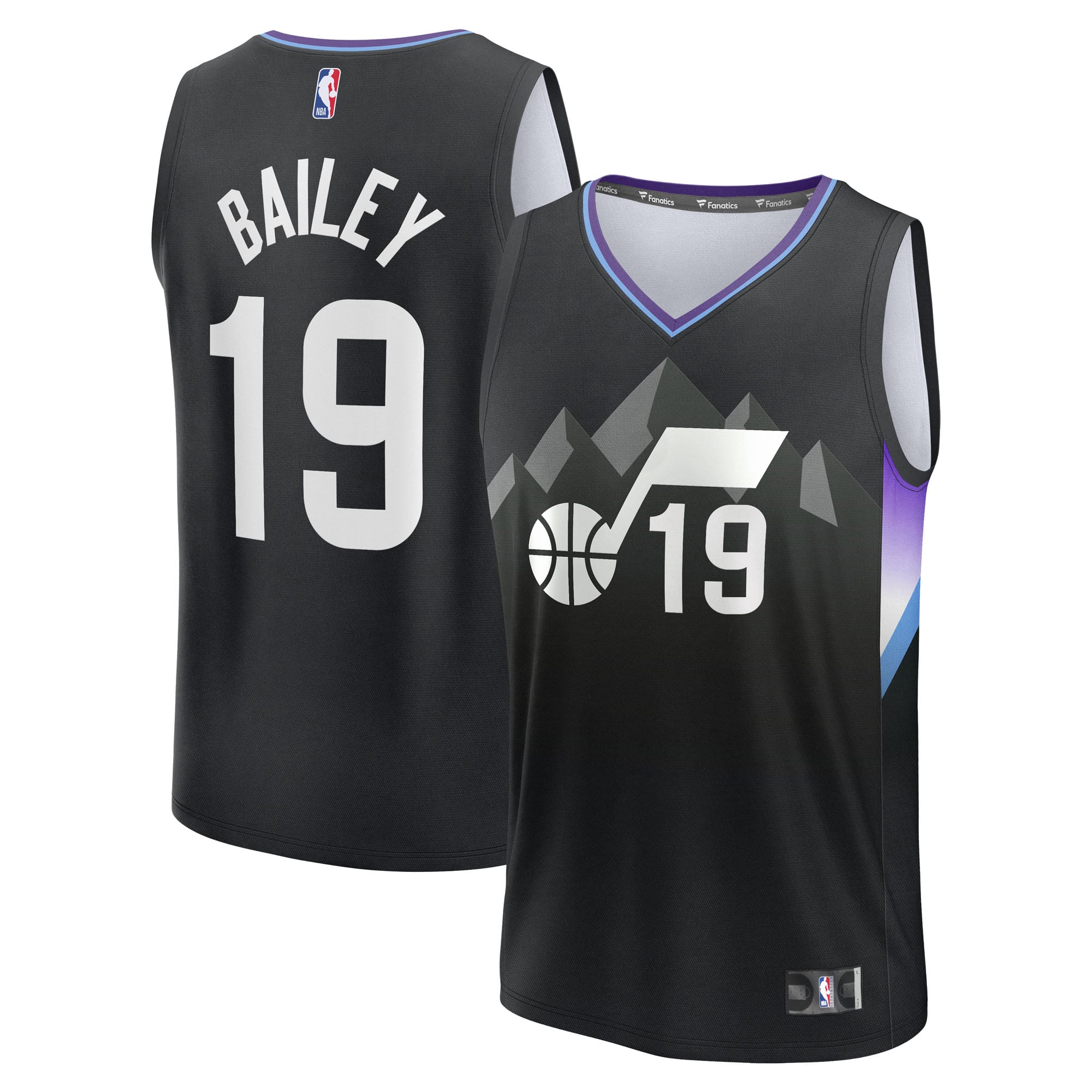 Ace Bailey Utah Jazz Youth 2025 Draft First Round Pick Fast Break Jersey - Statement Edition - Black