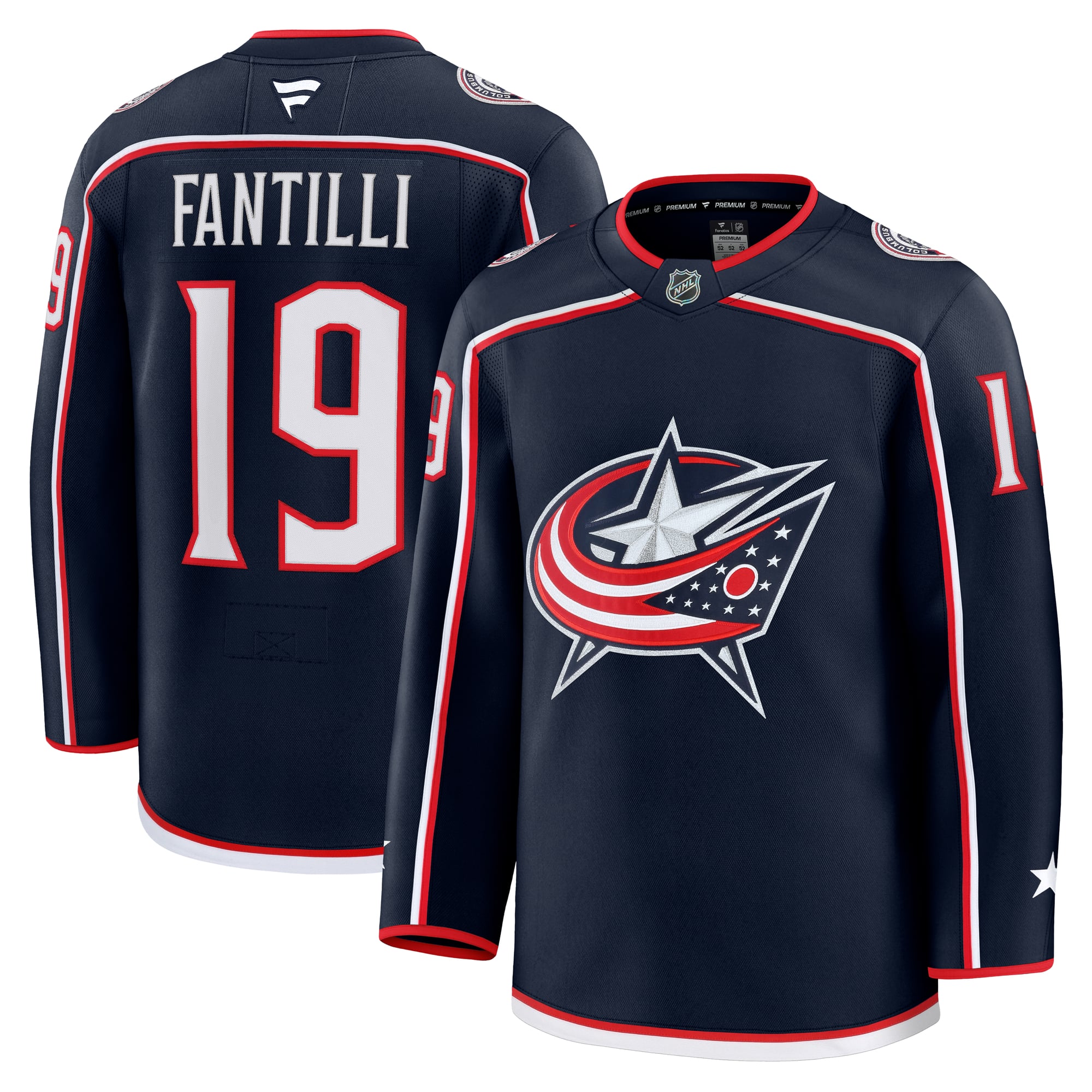 Adam Fantilli Columbus Blue Jackets Home Premium Jersey - Navy - Image 2