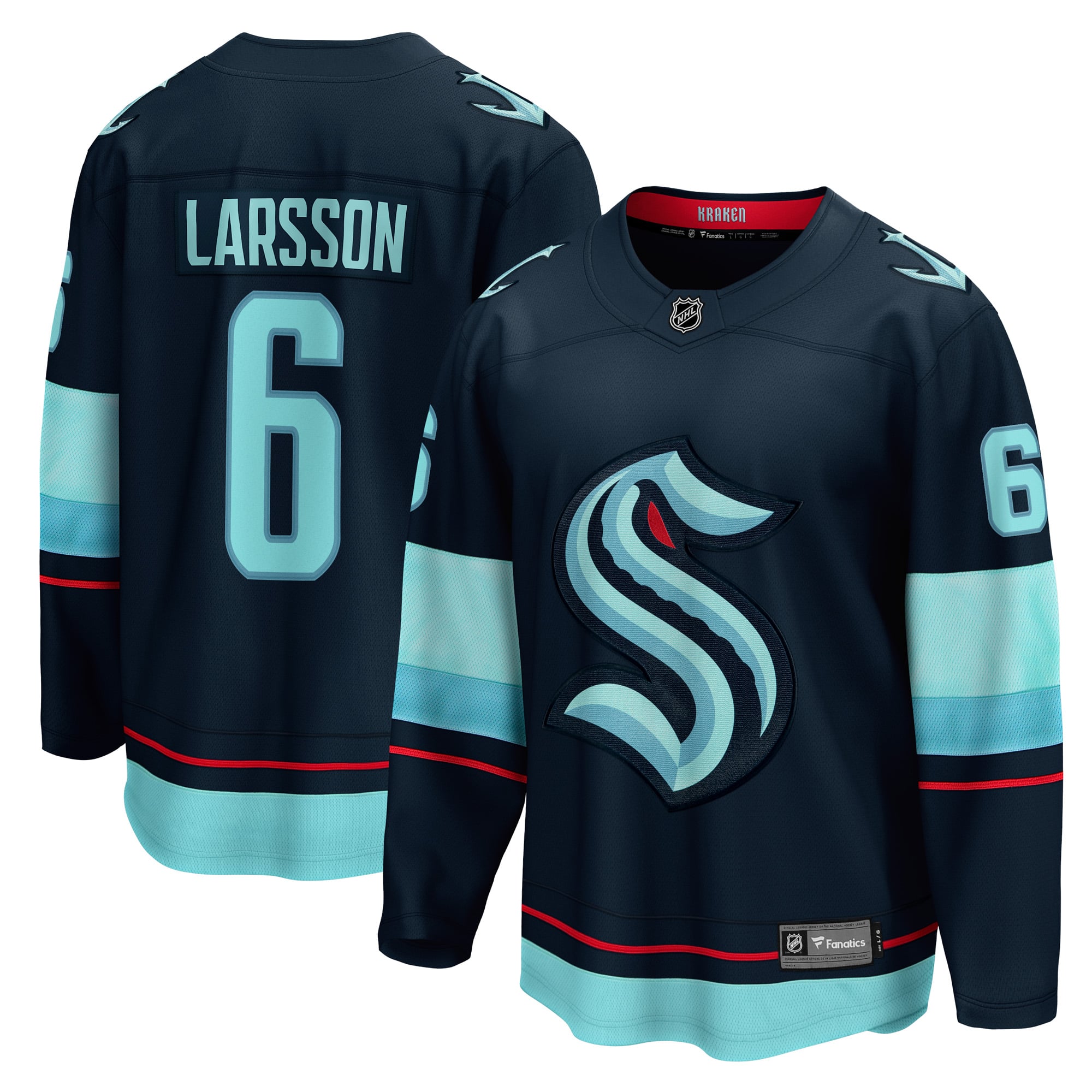 Adam Larsson Seattle Kraken Home Breakaway Player Jersey - Deep Sea Blue - Image 2