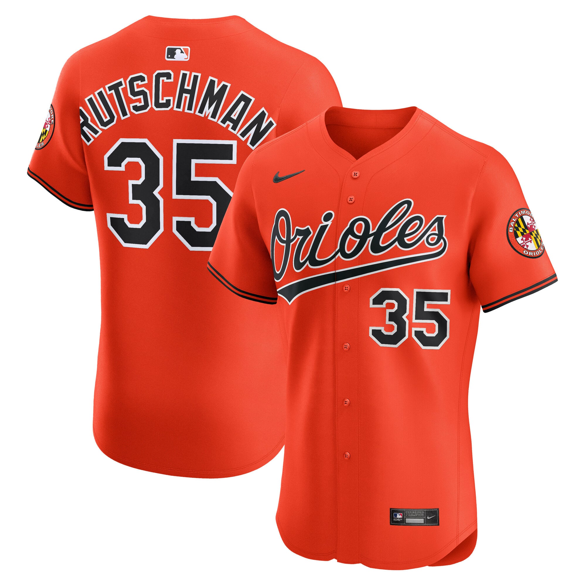 Adley Rutschman Baltimore Orioles Alternate Elite Jersey - Orange - Image 2