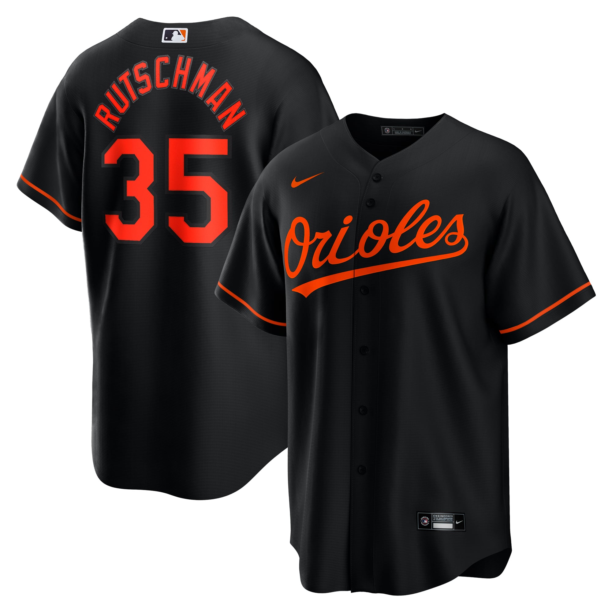 Adley Rutschman Baltimore Orioles Alternate Player Jersey - Black - Image 2