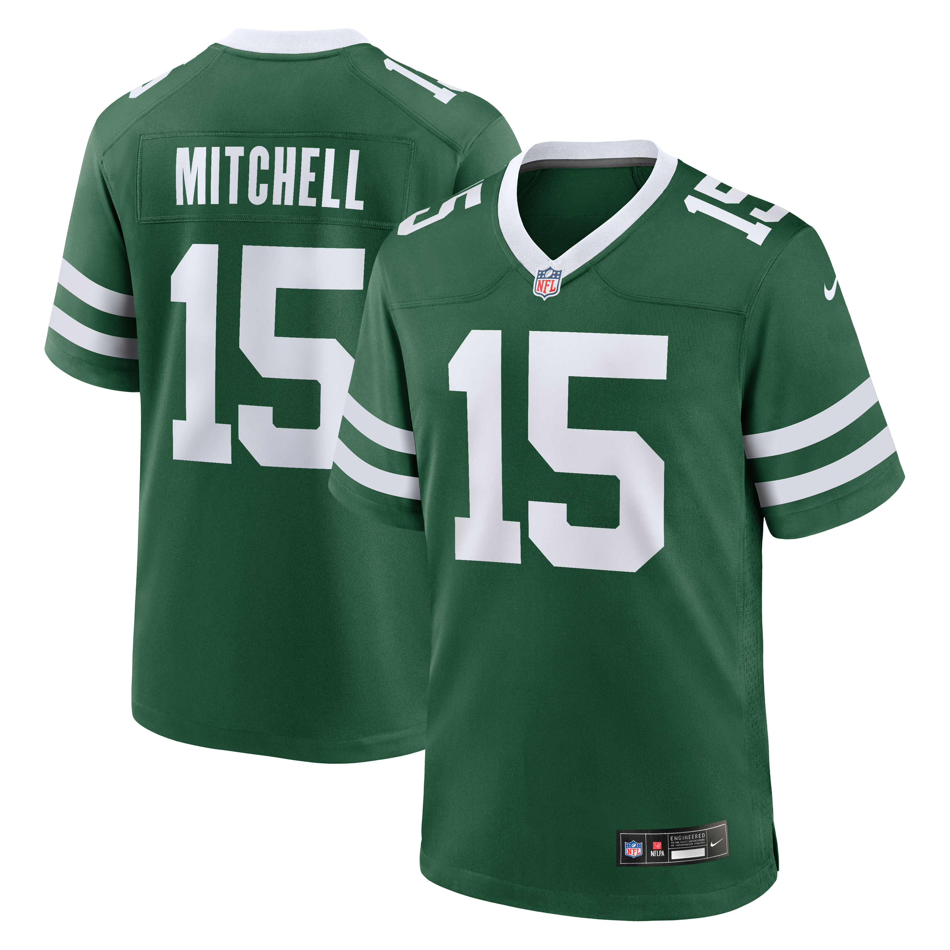 Adonai Mitchell New York Jets Team Game Jersey - Legacy Green - Image 2