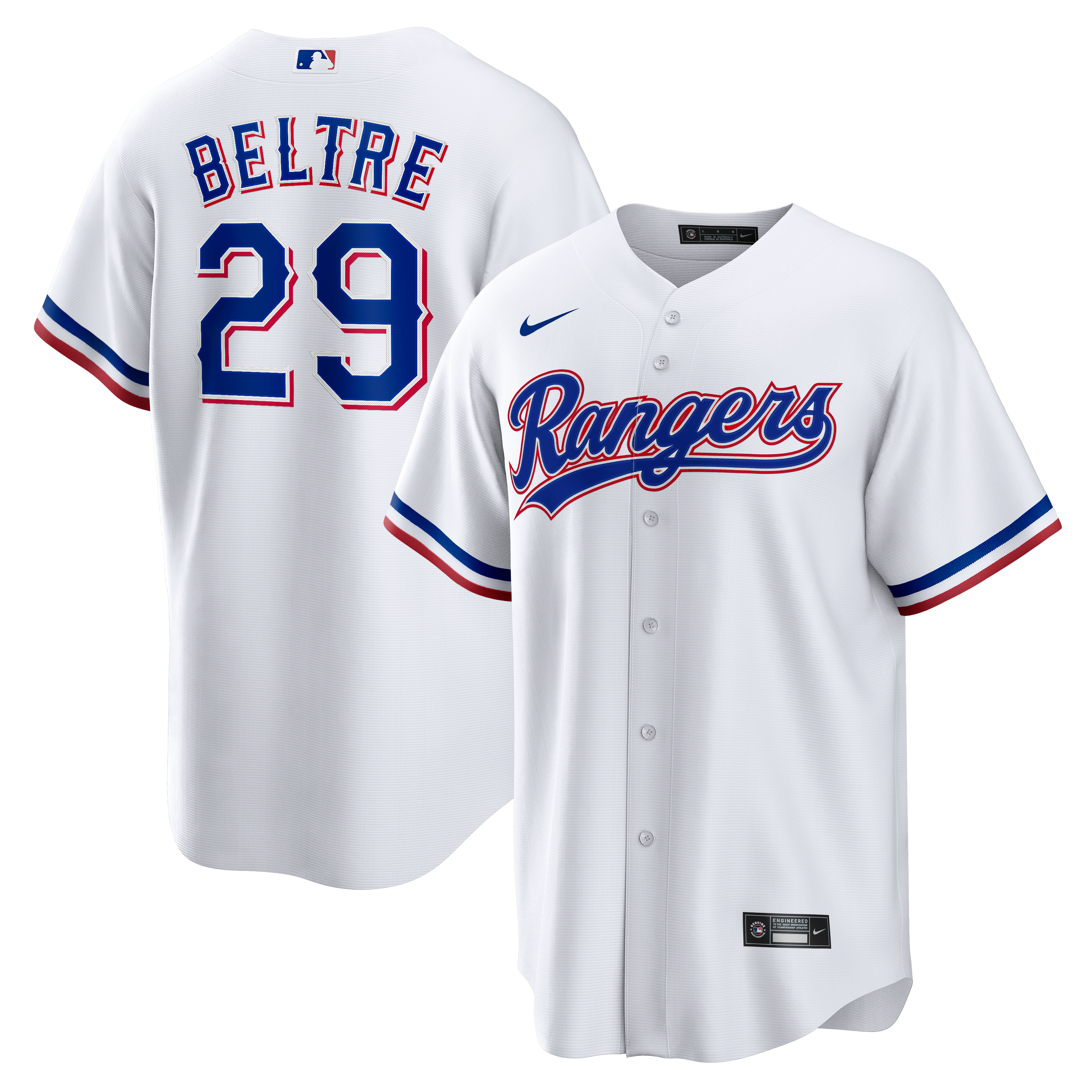 Adrian Beltre Texas Rangers Home Retired Player Jersey - White - Image 2