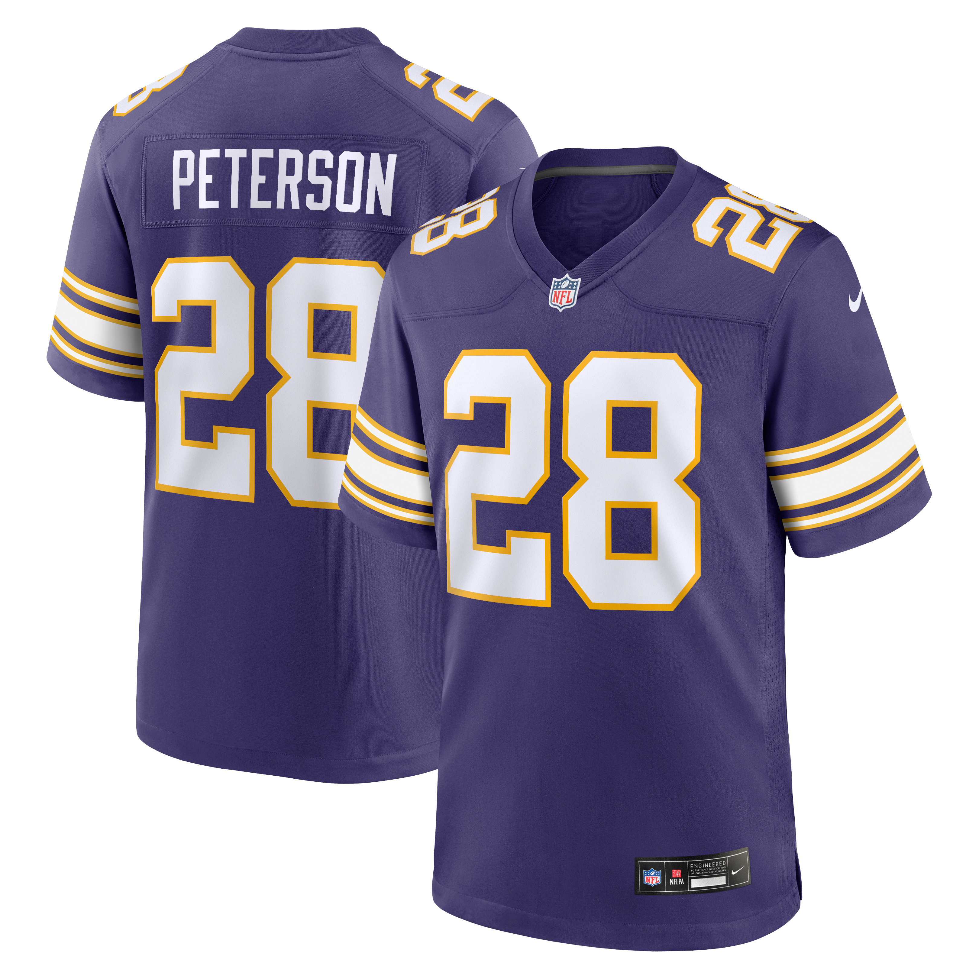 Adrian Peterson Minnesota Vikings Alternate 2 Classic Retired Game Jersey - Purple - Image 2