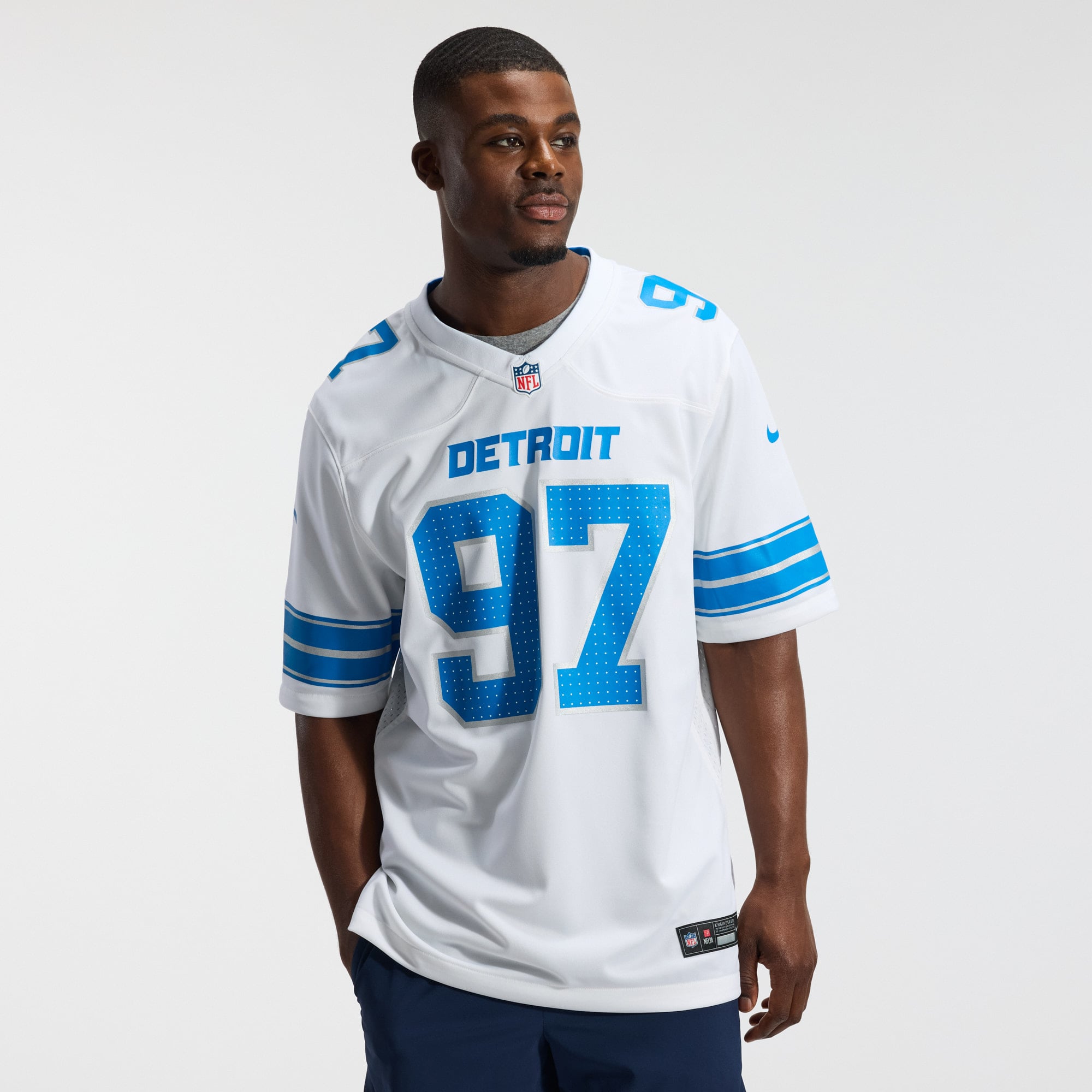 Aidan Hutchinson Detroit Lions 2nd Alternate Game Jersey - White - Image 3