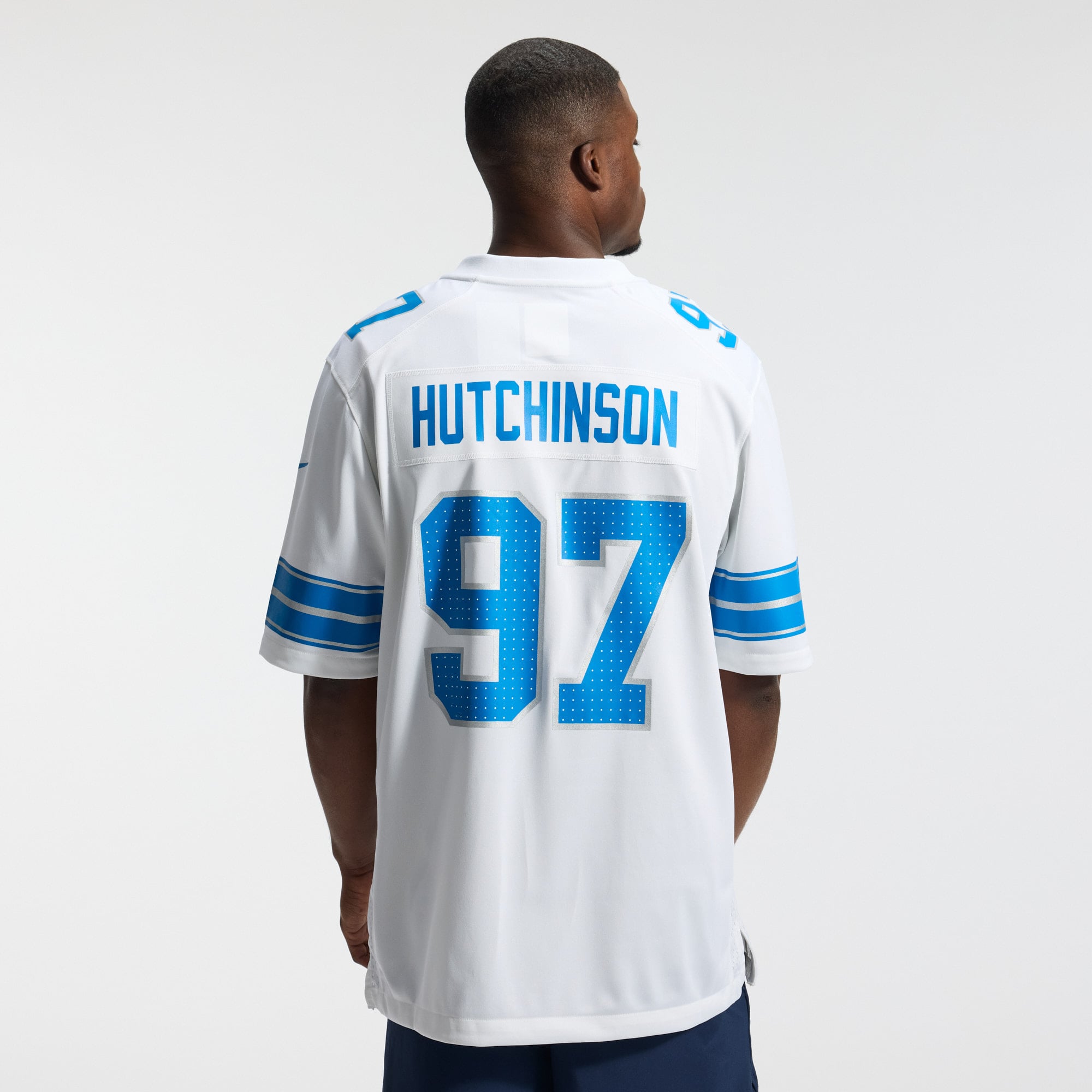 Aidan Hutchinson Detroit Lions 2nd Alternate Game Jersey - White - Image 4