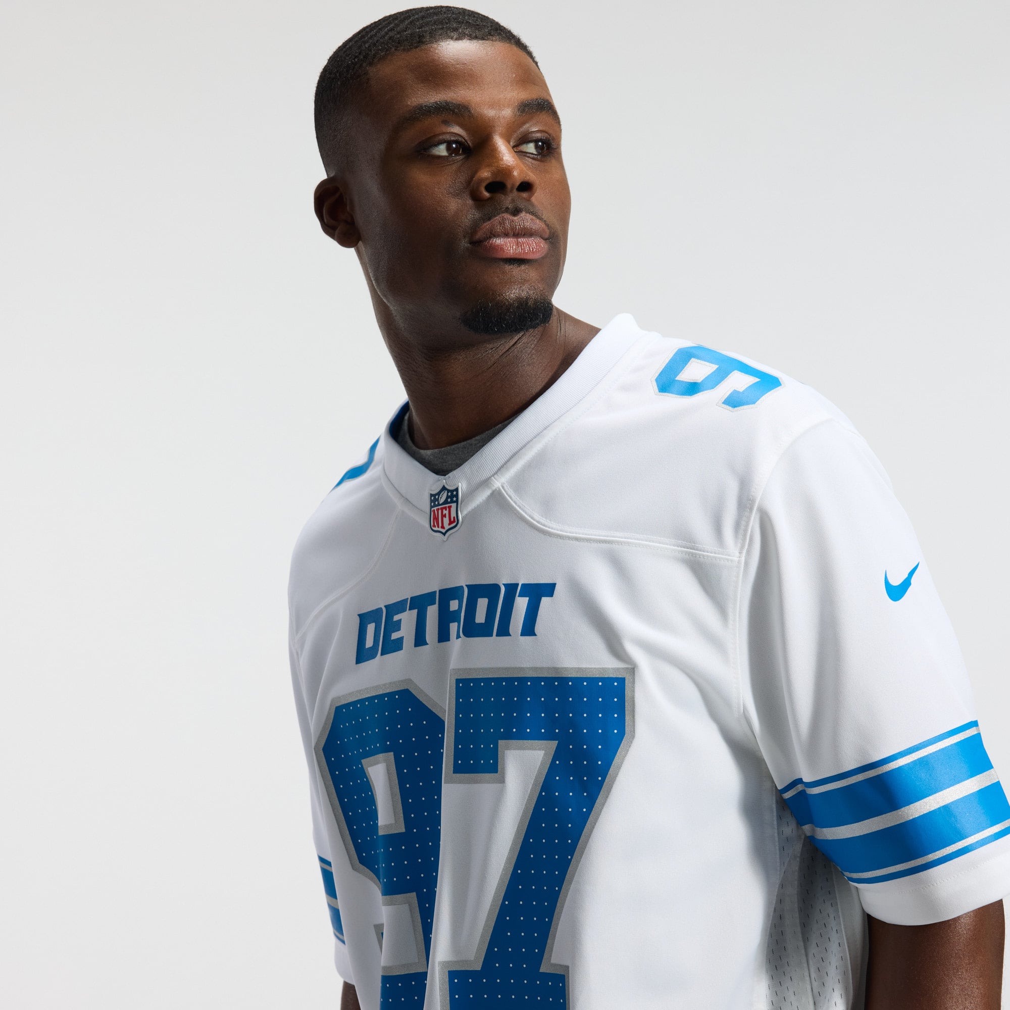 Aidan Hutchinson Detroit Lions 2nd Alternate Game Jersey - White - Image 11