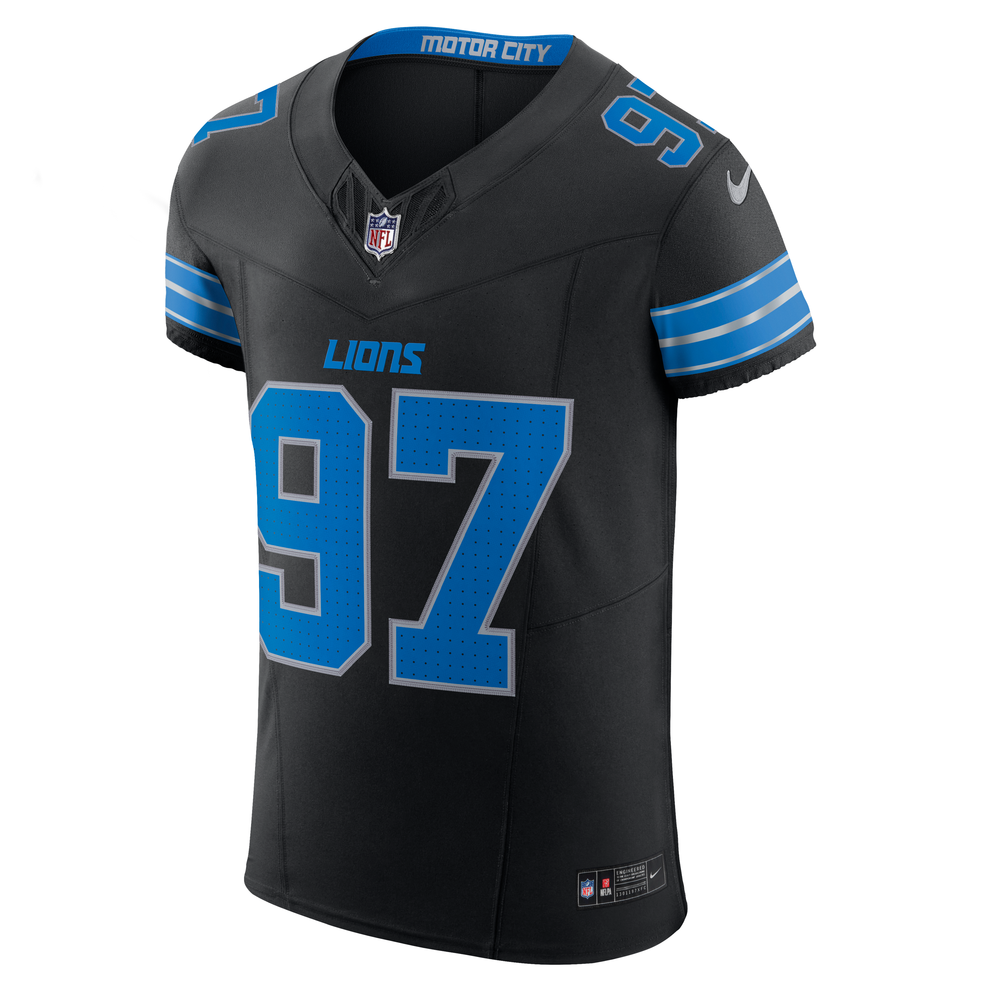Aidan Hutchinson Detroit Lions Alternate Vapor F.U.S.E. Elite Jersey - Black - Image 3