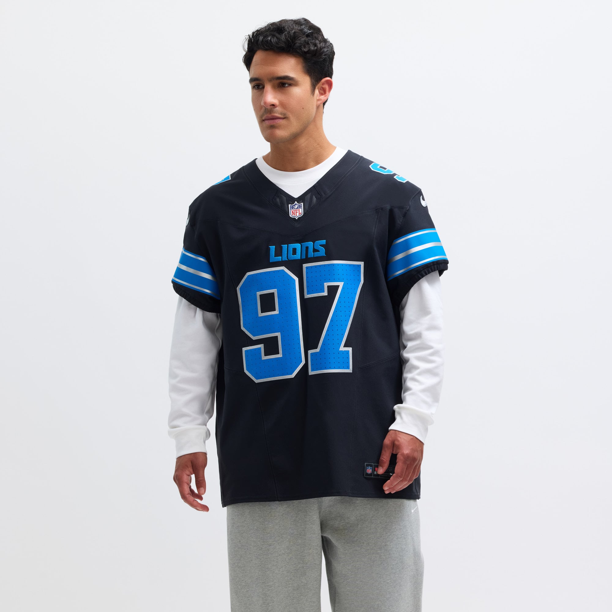 Aidan Hutchinson Detroit Lions Alternate Vapor F.U.S.E. Elite Jersey - Black - Image 5