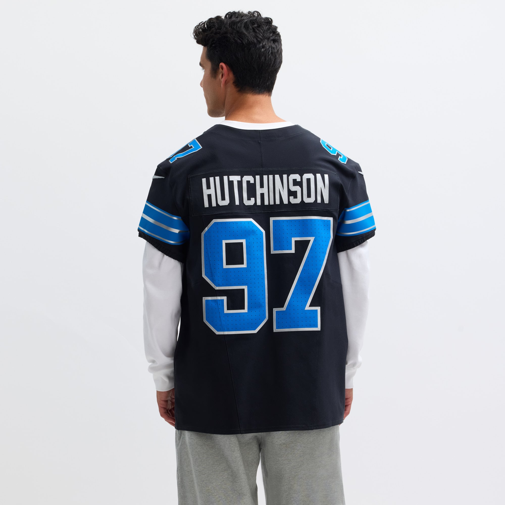 Aidan Hutchinson Detroit Lions Alternate Vapor F.U.S.E. Elite Jersey - Black - Image 6