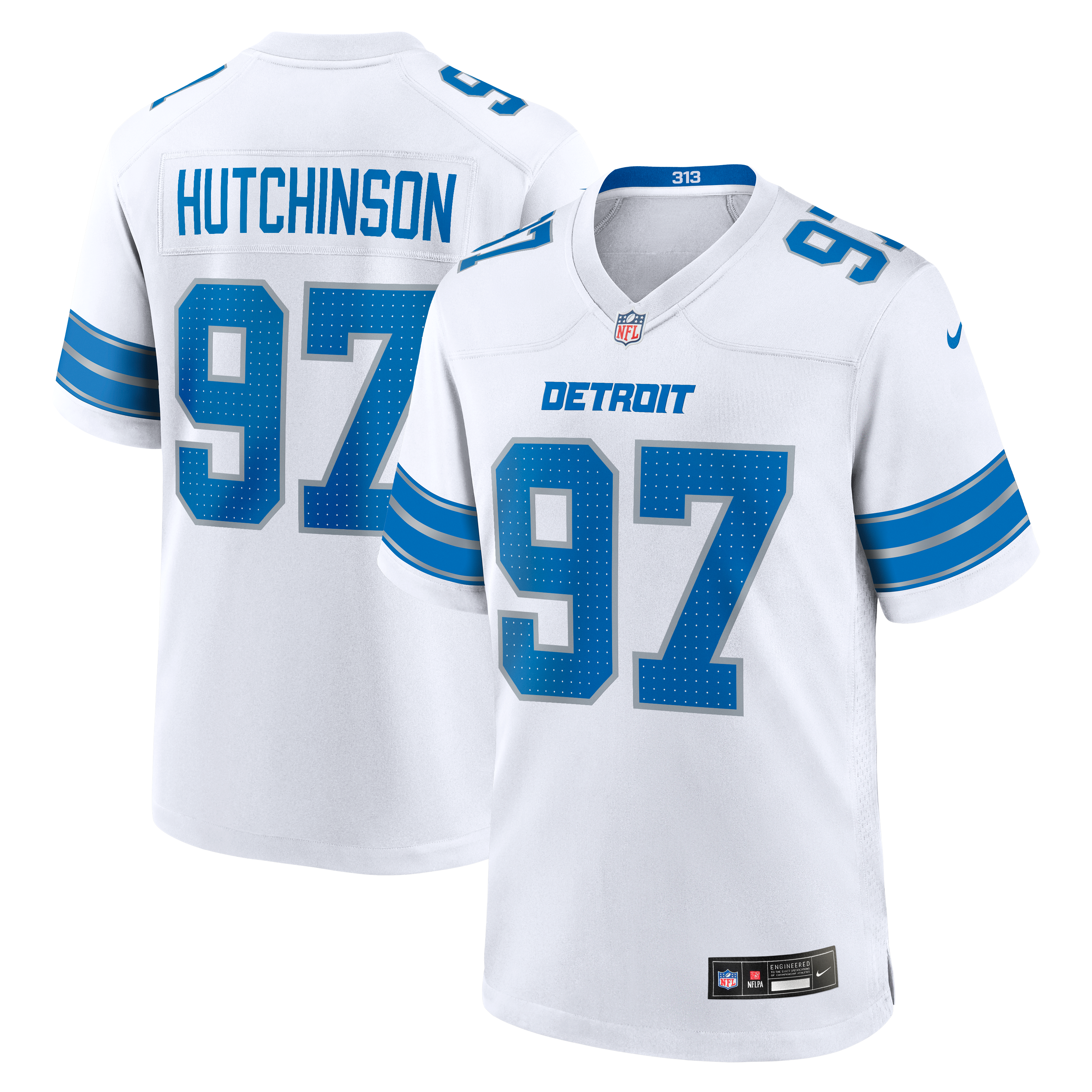 Aidan Hutchinson Detroit Lions Game Jersey - White - Image 2