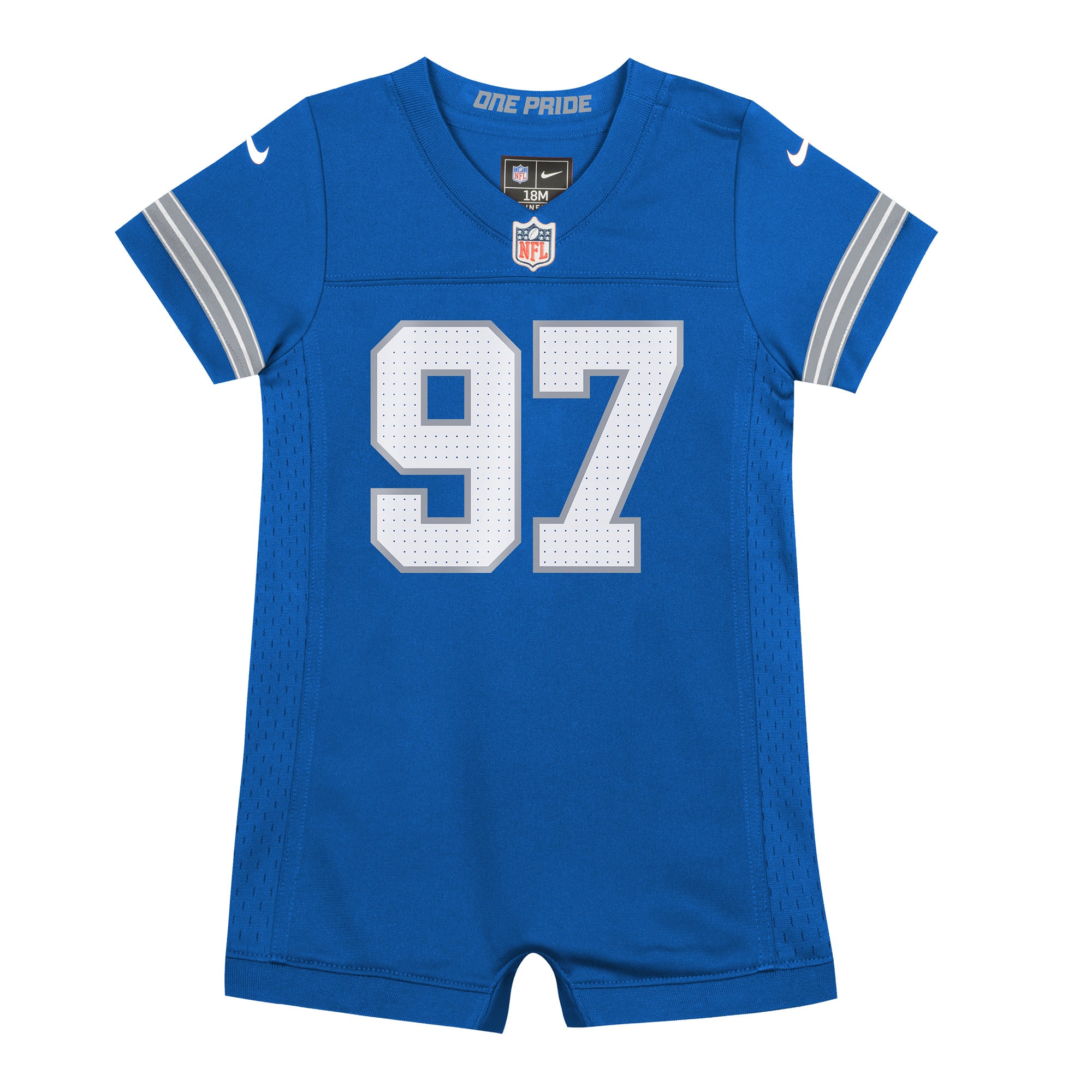 Aidan Hutchinson Detroit Lions Newborn & Infant Game Romper Jersey - Blue - Image 3