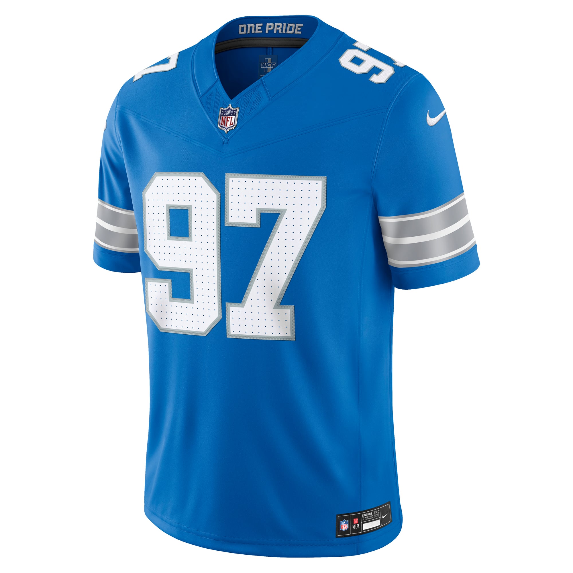 Aidan Hutchinson Detroit Lions Team Vapor F.U.S.E. Stitched Limited Jersey - Blue - Image 3