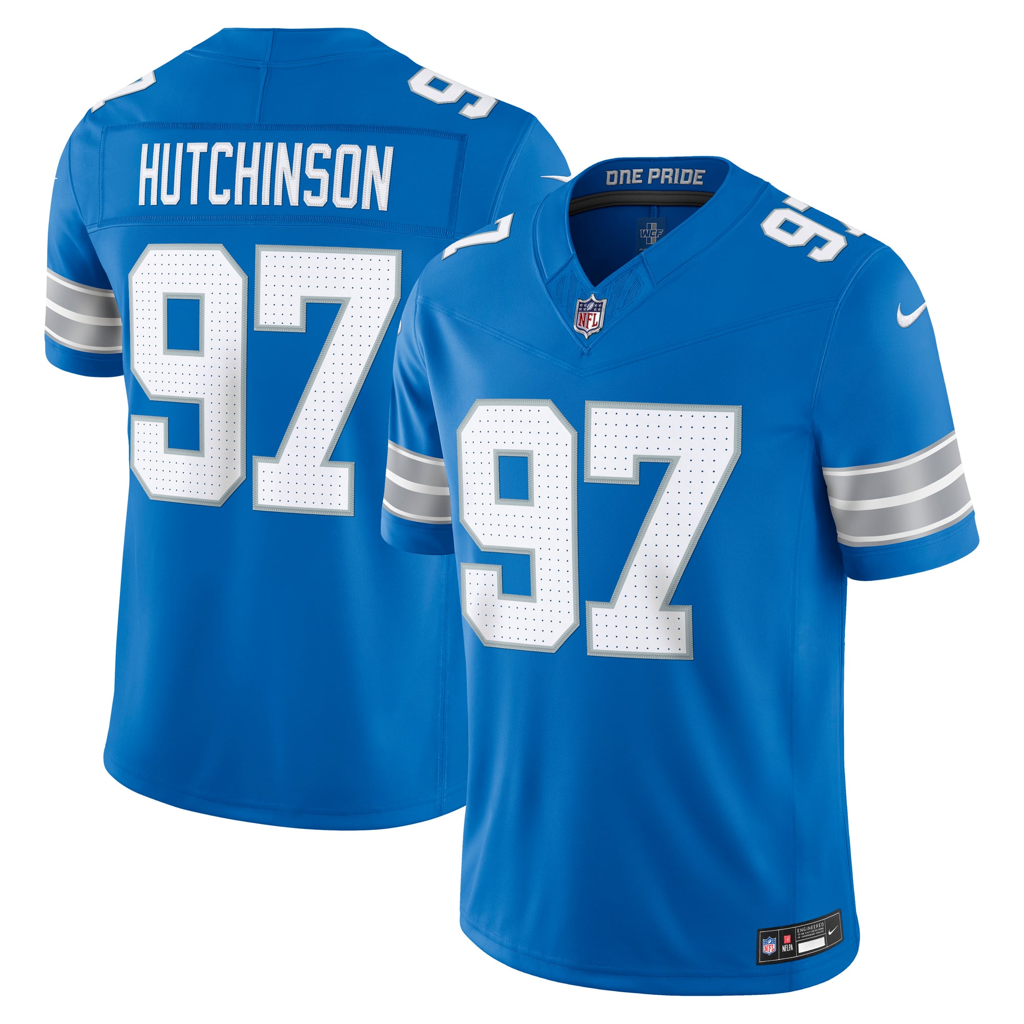 Aidan Hutchinson Detroit Lions Team Vapor F.U.S.E. Stitched Limited Jersey - Blue