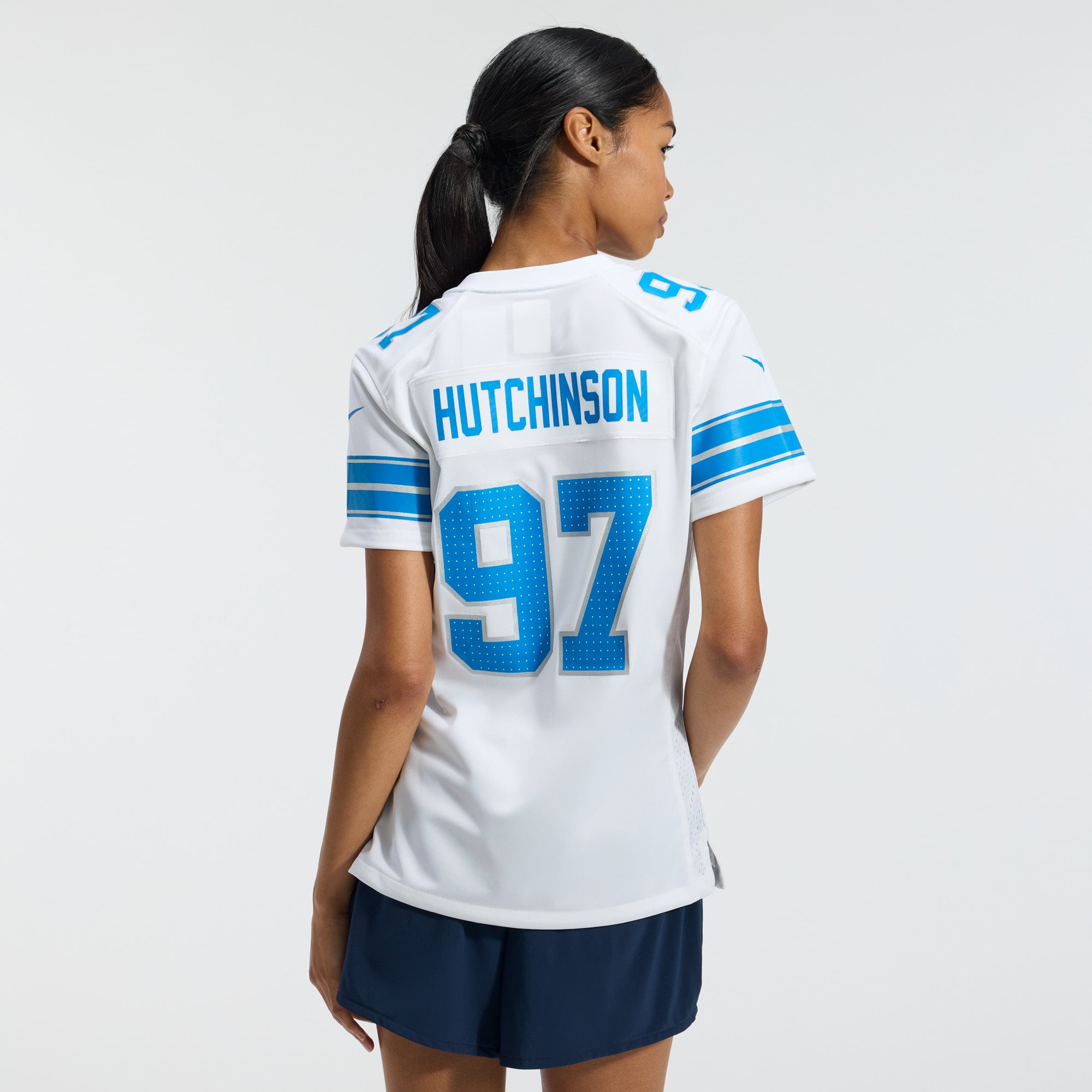 Aidan Hutchinson Detroit Lions Women's 2nd Alternate Game Jersey - White - Image 5
