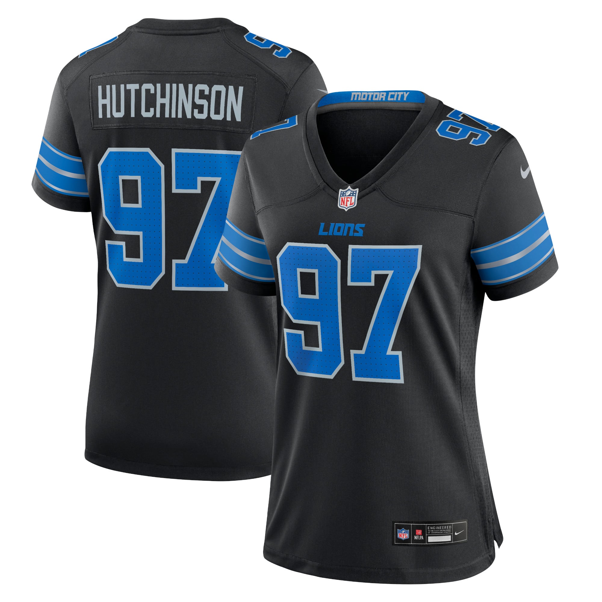 Aidan Hutchinson Detroit Lions Women's Game Jersey - Black - Image 2