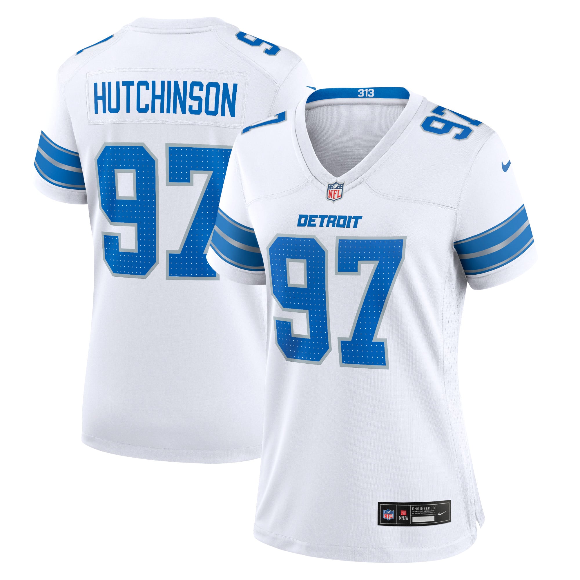Aidan Hutchinson Detroit Lions Women's Game Jersey - White - Image 2