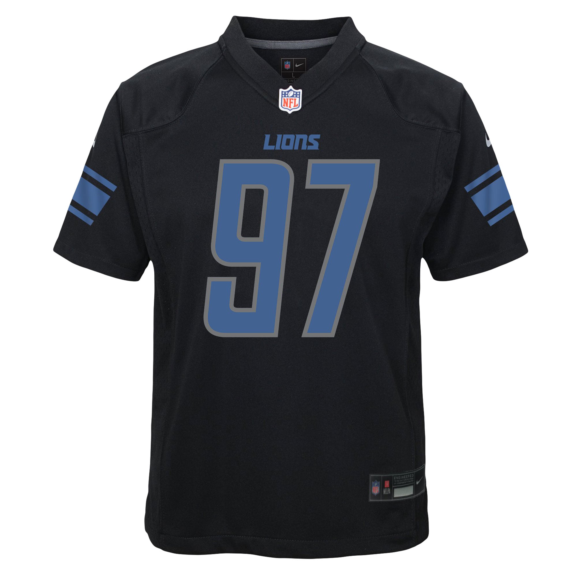 Aidan Hutchinson Detroit Lions Youth Game Jersey - Black - Image 3