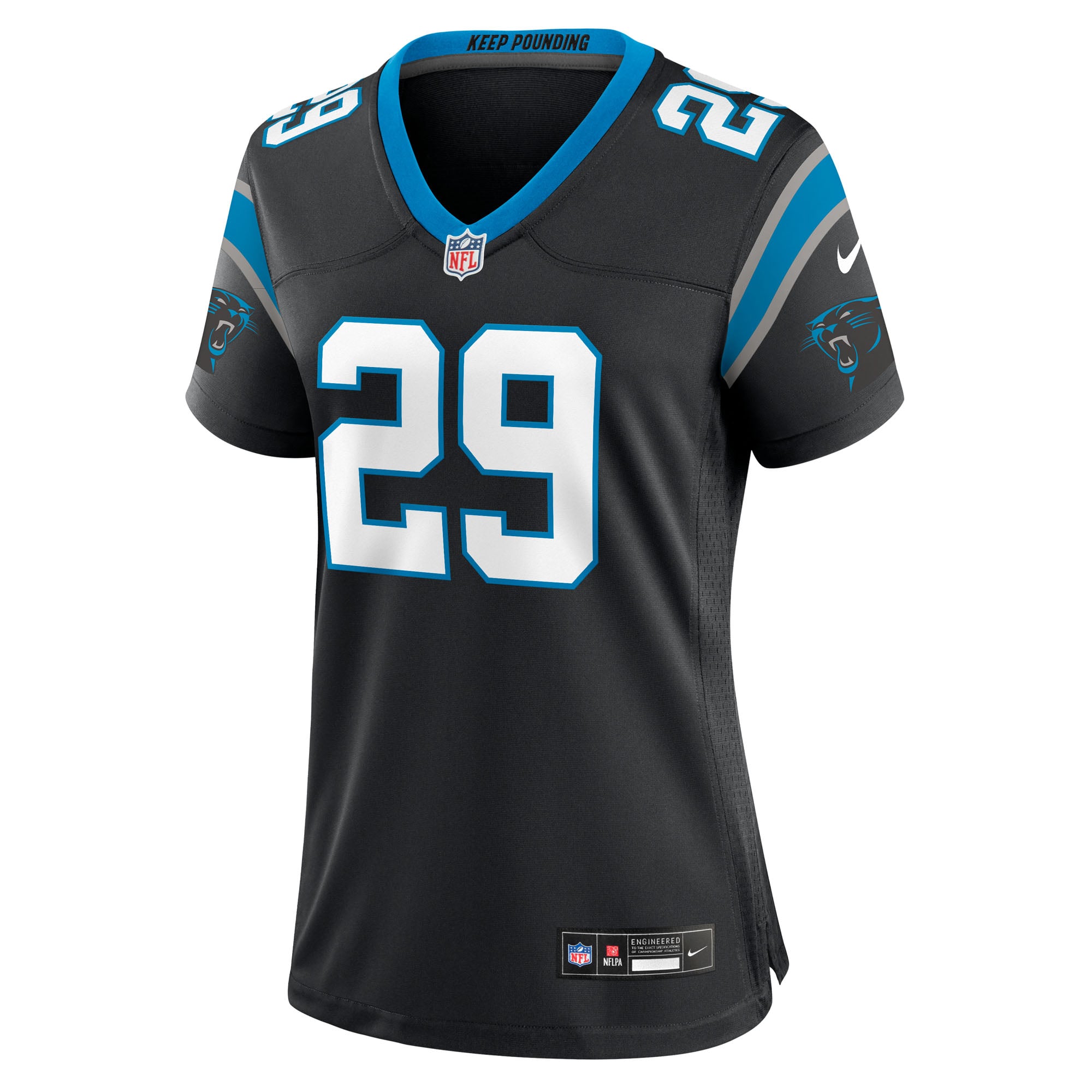 Akayleb Evans Carolina Panthers Women's Team Game Jersey - Black - Image 3