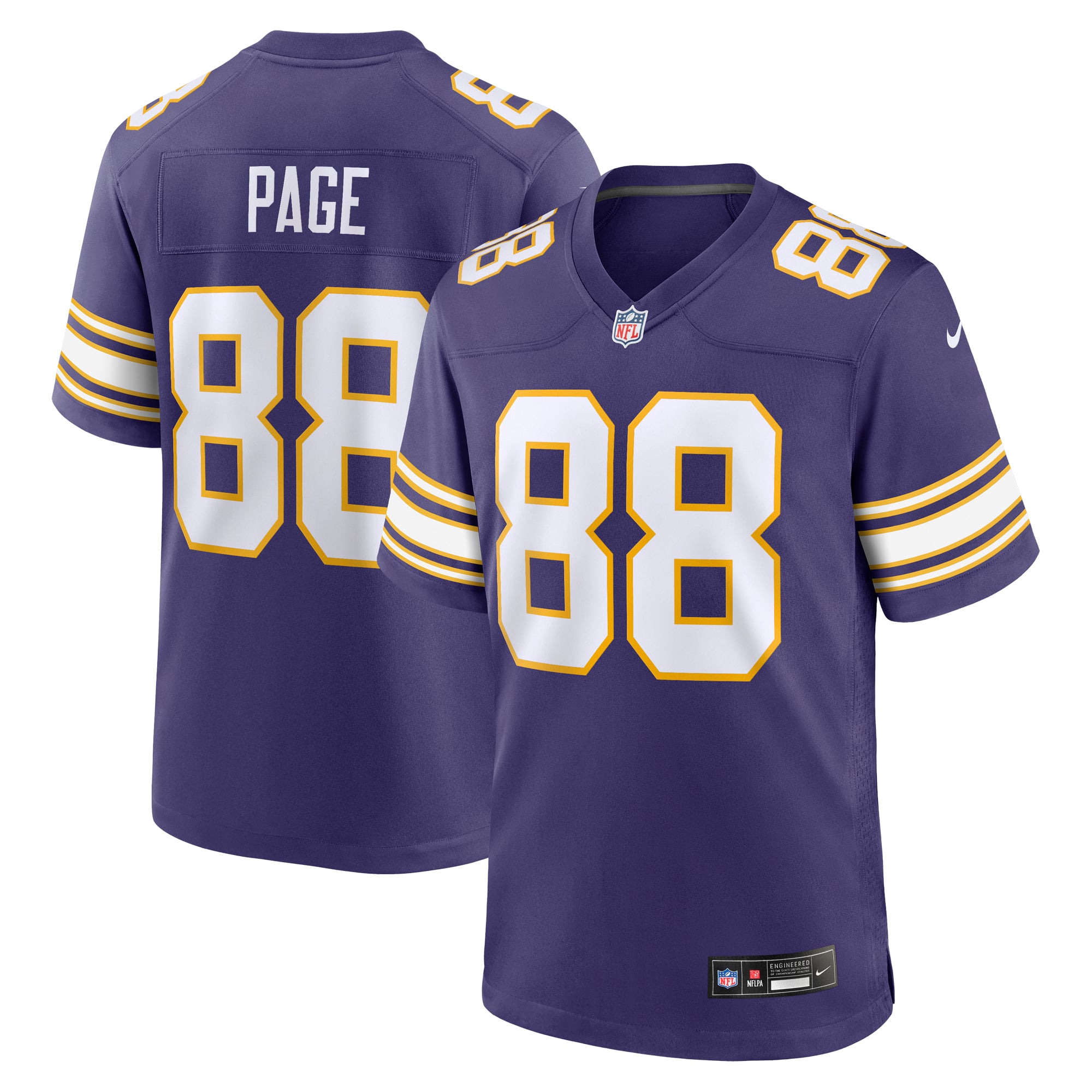 Alan Page Minnesota Vikings Retired Player Alternate Game Jersey - Purple - Image 2