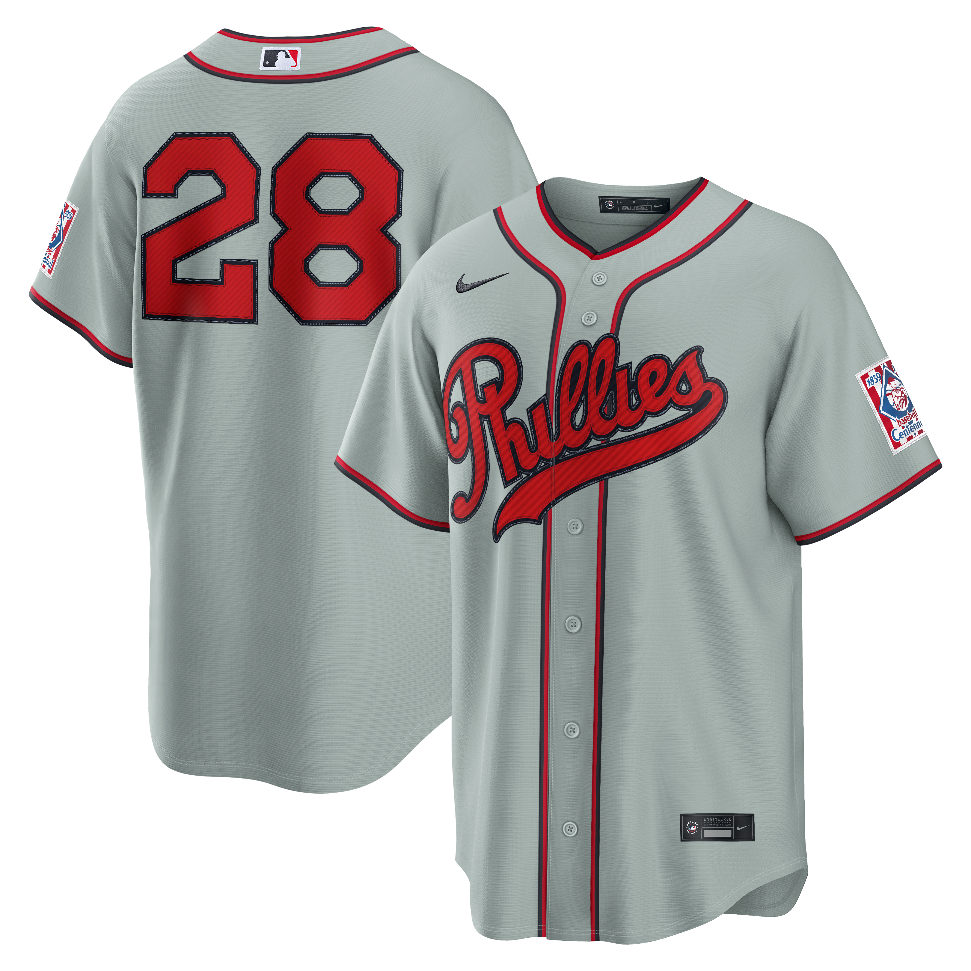 Alec Bohm Philadelphia Phillies 2026 Field of Dreams Stadium Jersey - Gray - Image 2
